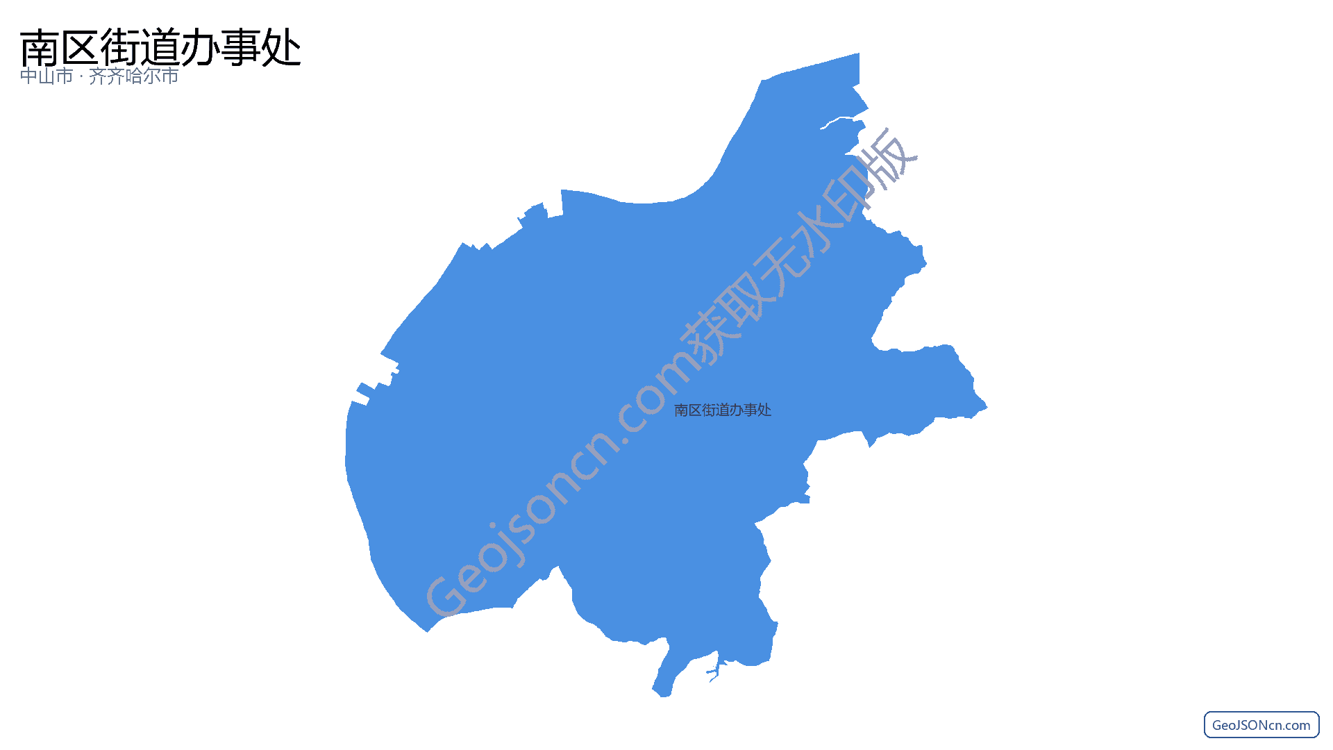 南区街道办事处行政区划边界地图（中山市·中山市）,提供GeoJSON、SHP矢量边界数据下载及高清地图大图(PNG/JPG) - GeoJSONcn.com