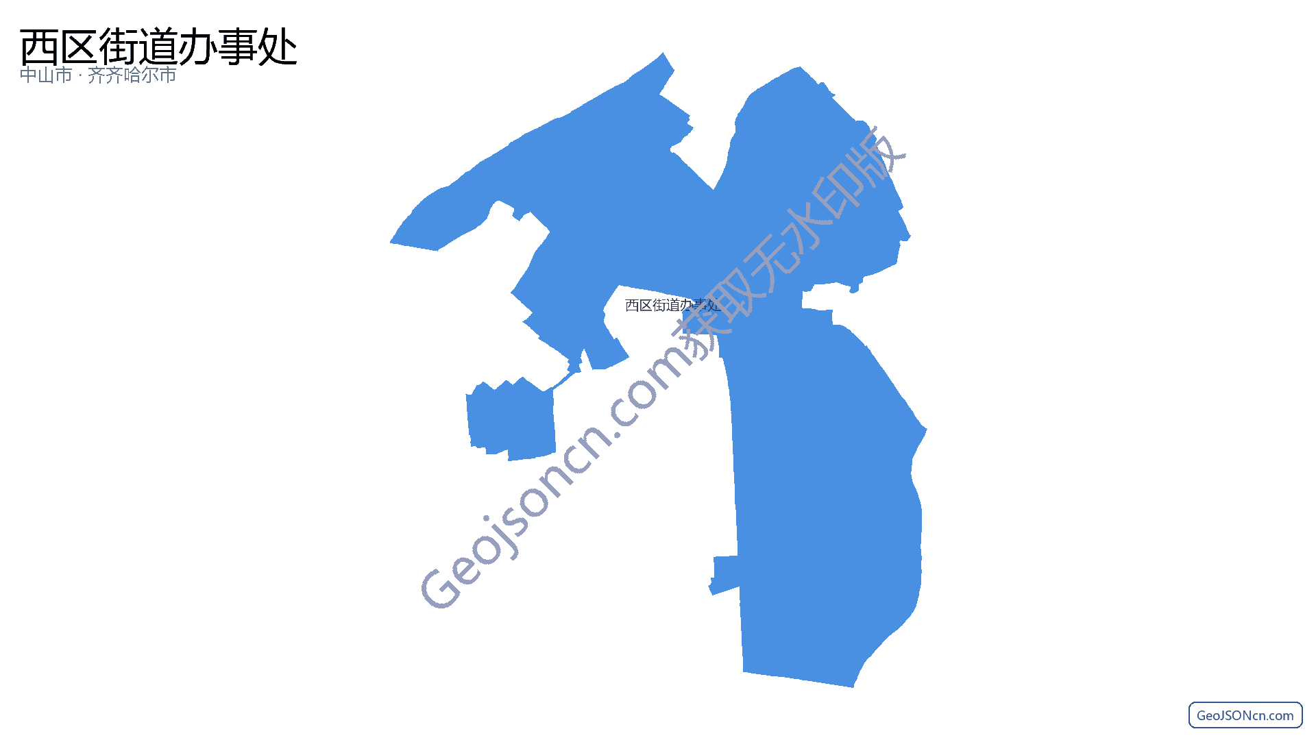 西区街道办事处行政区划边界地图（中山市·中山市）,提供GeoJSON、SHP矢量边界数据下载及高清地图大图(PNG/JPG) - GeoJSONcn.com