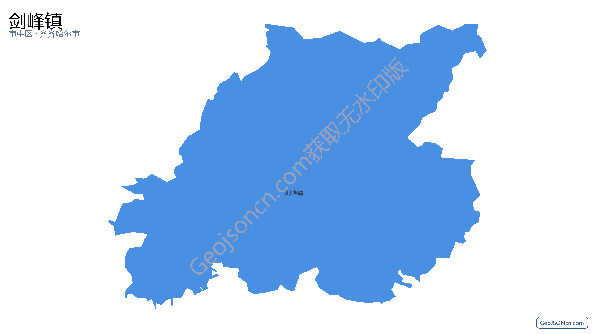剑峰镇行政区划边界地图（市中区·乐山市）,提供GeoJSON、SHP矢量边界数据下载及高清地图大图(PNG/JPG) - GeoJSONcn.com