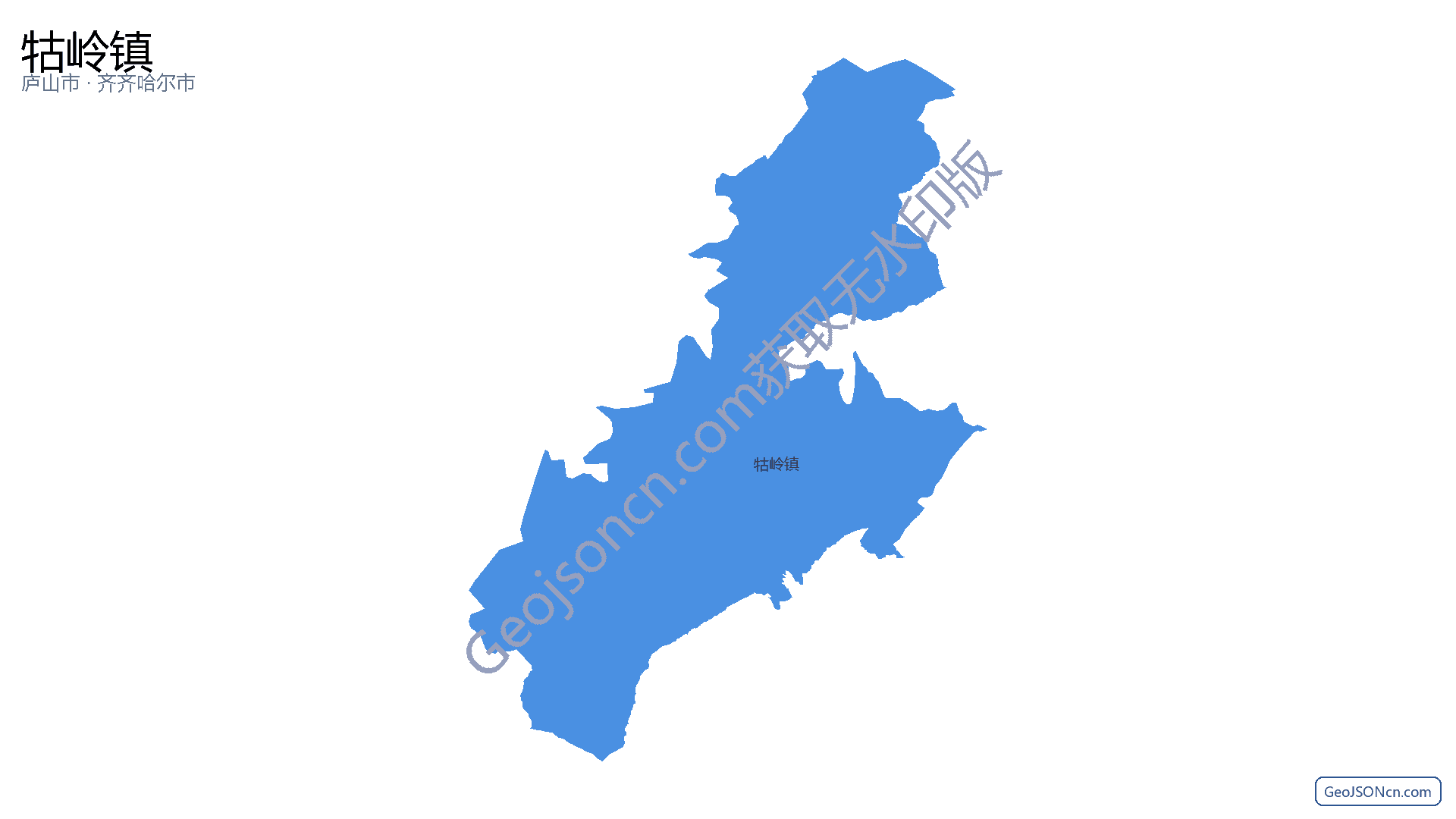 牯岭镇行政区划边界地图（庐山市·九江市）,提供GeoJSON、SHP矢量边界数据下载及高清地图大图(PNG/JPG) - GeoJSONcn.com