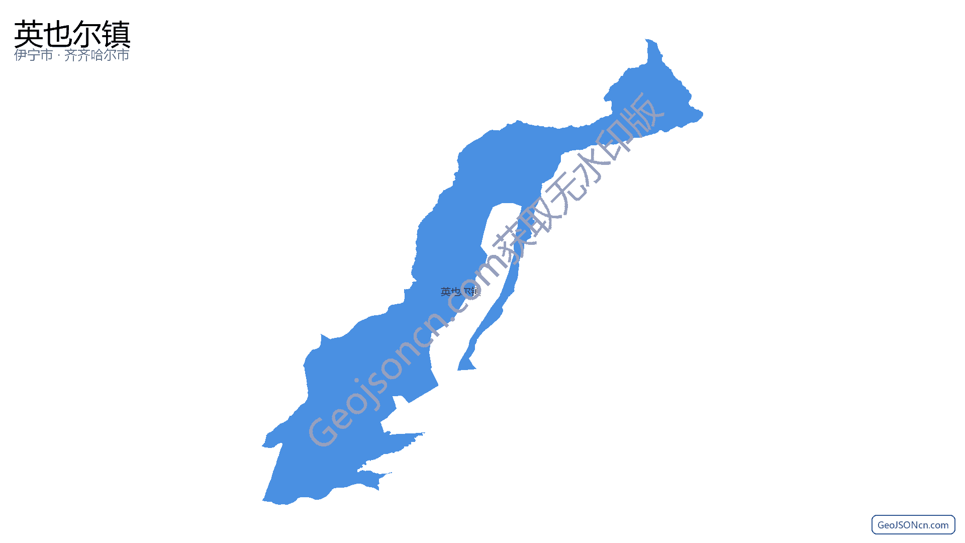 英也尔镇行政区划边界地图（伊宁市·伊犁哈萨克自治州）,提供GeoJSON、SHP矢量边界数据下载及高清地图大图(PNG/JPG) - GeoJSONcn.com