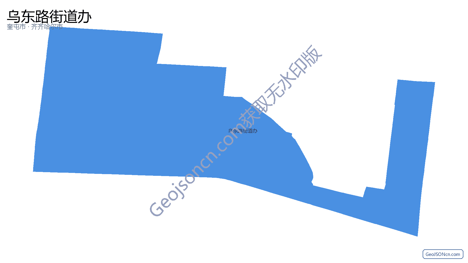 乌东路街道办行政区划边界地图（奎屯市·伊犁哈萨克自治州）,提供GeoJSON、SHP矢量边界数据下载及高清地图大图(PNG/JPG) - GeoJSONcn.com