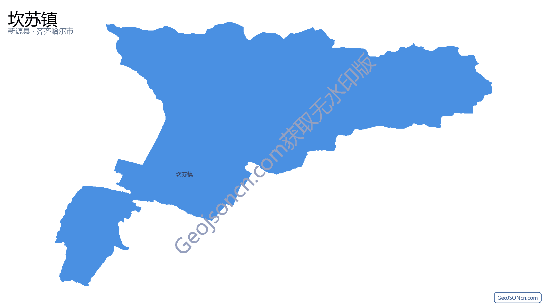 坎苏镇行政区划边界地图（新源县·伊犁哈萨克自治州）,提供GeoJSON、SHP矢量边界数据下载及高清地图大图(PNG/JPG) - GeoJSONcn.com