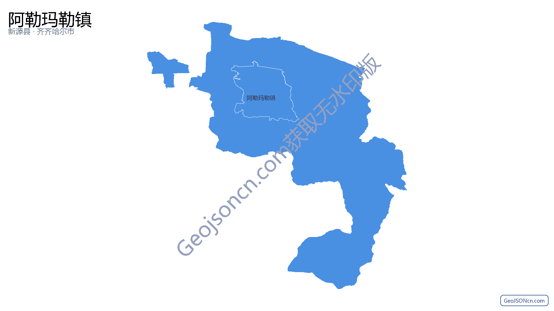 阿勒玛勒镇行政区划边界地图（新源县·伊犁哈萨克自治州）,提供GeoJSON、SHP矢量边界数据下载及高清地图大图(PNG/JPG) - GeoJSONcn.com