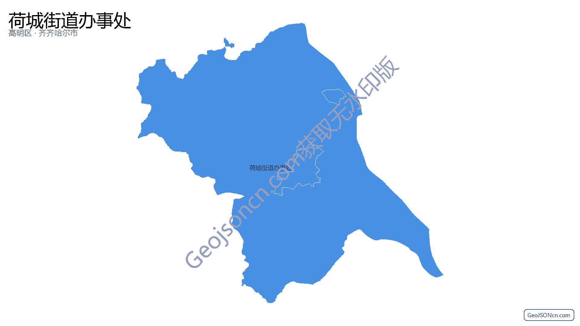 荷城街道办事处行政区划边界地图(高明区·佛山市),提供GeoJSON、SHP矢量边界数据下载及高清地图大图(PNG/JPG) - GeoJSONcn.com