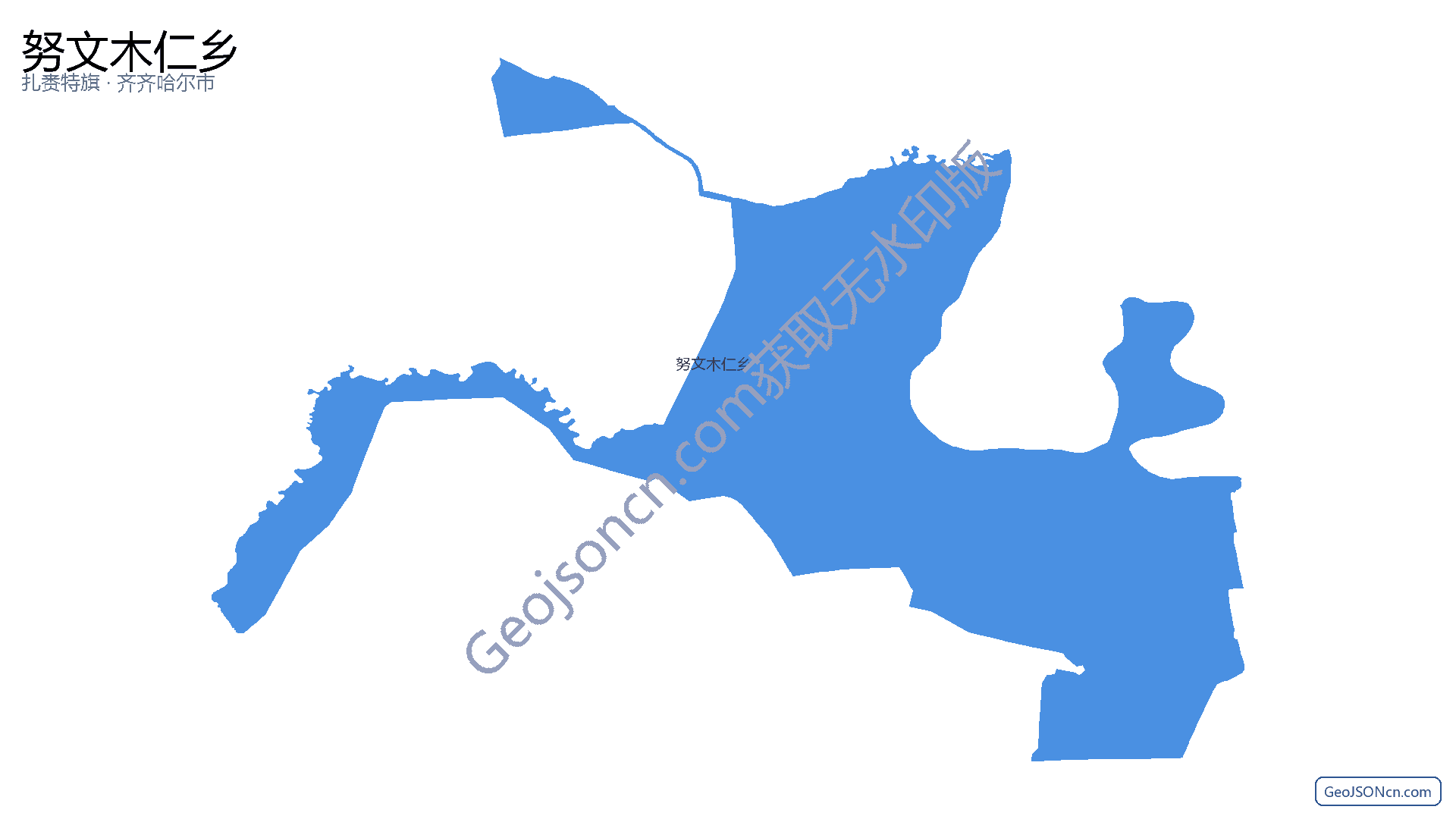 努文木仁乡行政区划边界地图（扎赉特旗·兴安盟）,提供GeoJSON、SHP矢量边界数据下载及高清地图大图(PNG/JPG) - GeoJSONcn.com