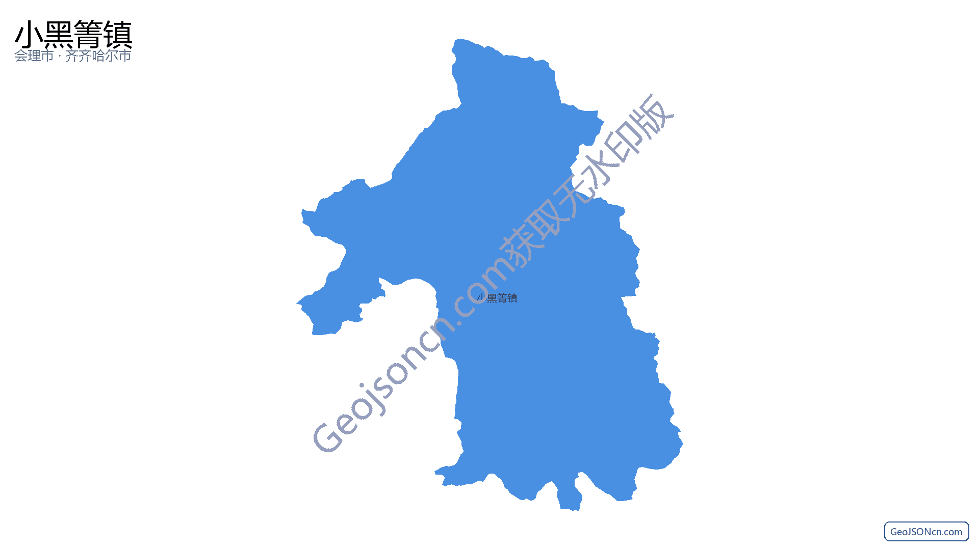 小黑箐镇行政区划边界地图（会理市·凉山彝族自治州）,提供GeoJSON、SHP矢量边界数据下载及高清地图大图(PNG/JPG) - GeoJSONcn.com