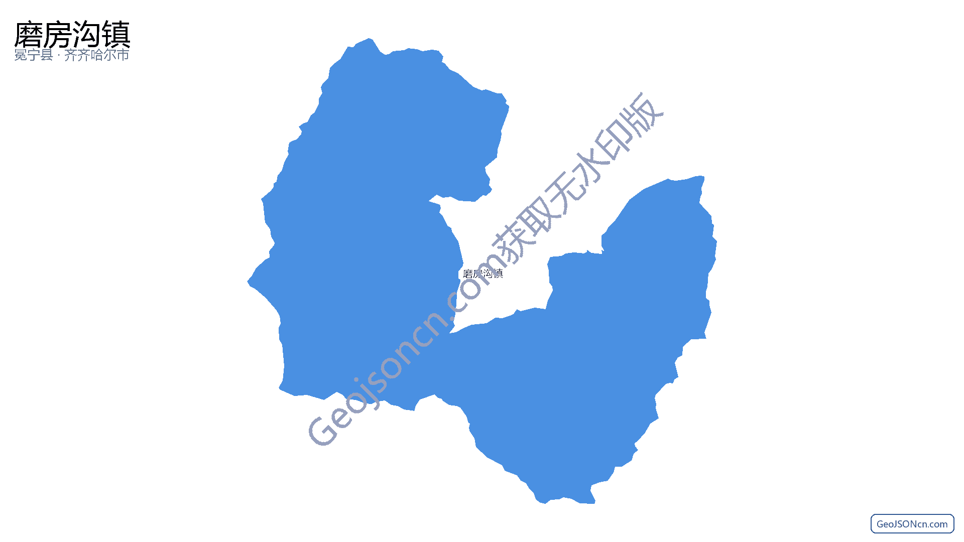 磨房沟镇行政区划边界地图（冕宁县·凉山彝族自治州）,提供GeoJSON、SHP矢量边界数据下载及高清地图大图(PNG/JPG) - GeoJSONcn.com