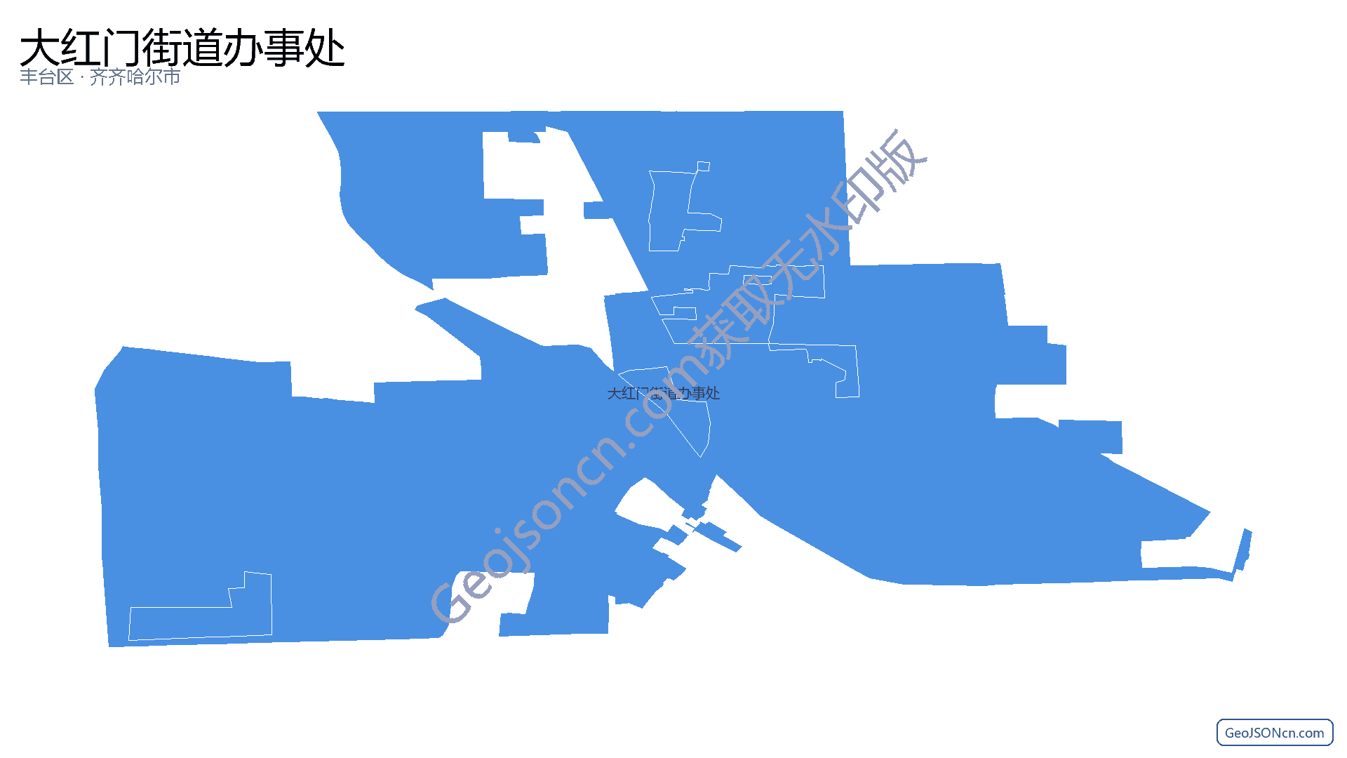 大红门街道办事处行政区划边界地图(丰台区·北京市),提供GeoJSON、SHP矢量边界数据下载及高清地图大图(PNG/JPG) - GeoJSONcn.com