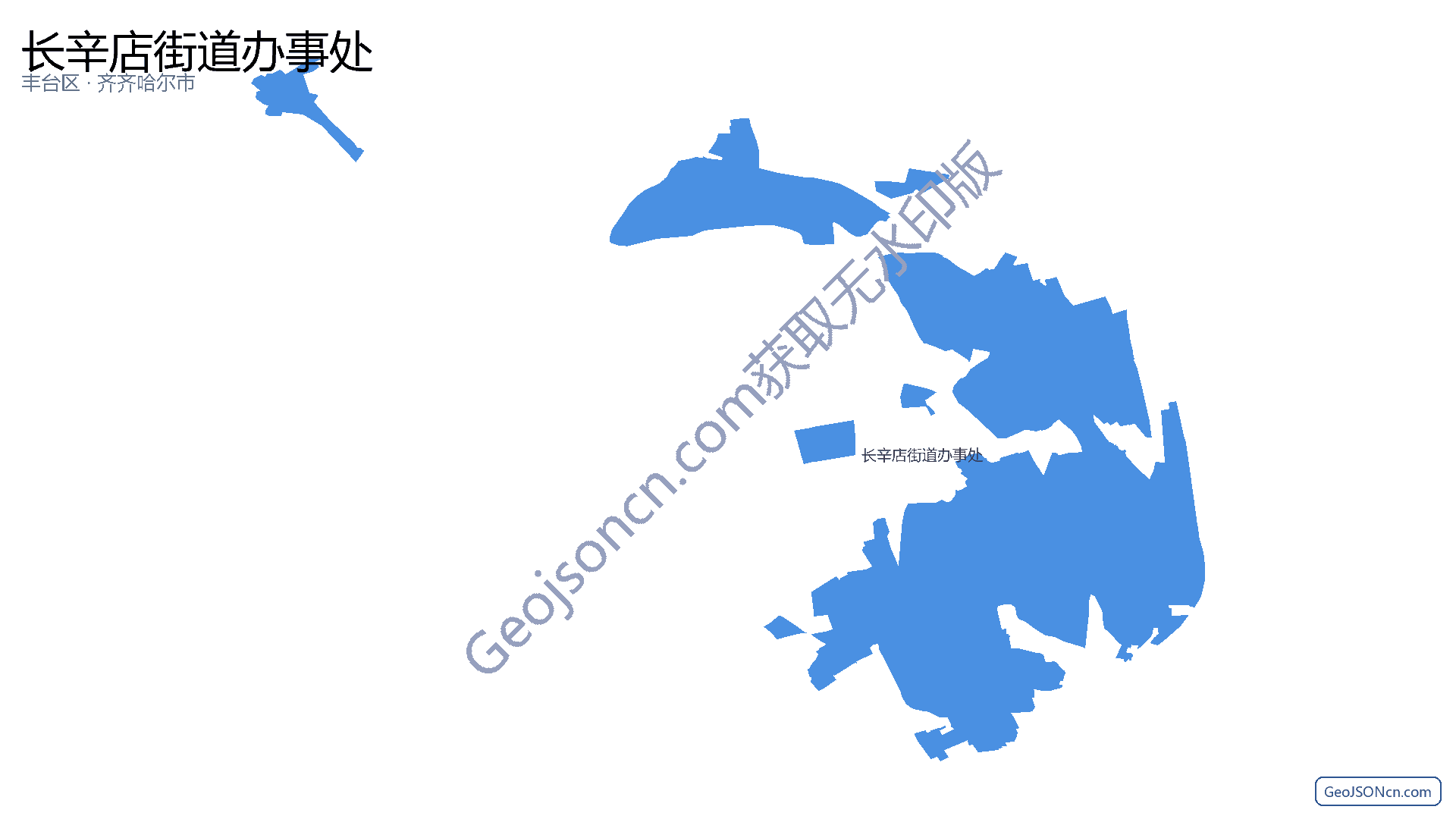 长辛店街道办事处行政区划边界地图（丰台区·北京市）,提供GeoJSON、SHP矢量边界数据下载及高清地图大图(PNG/JPG) - GeoJSONcn.com