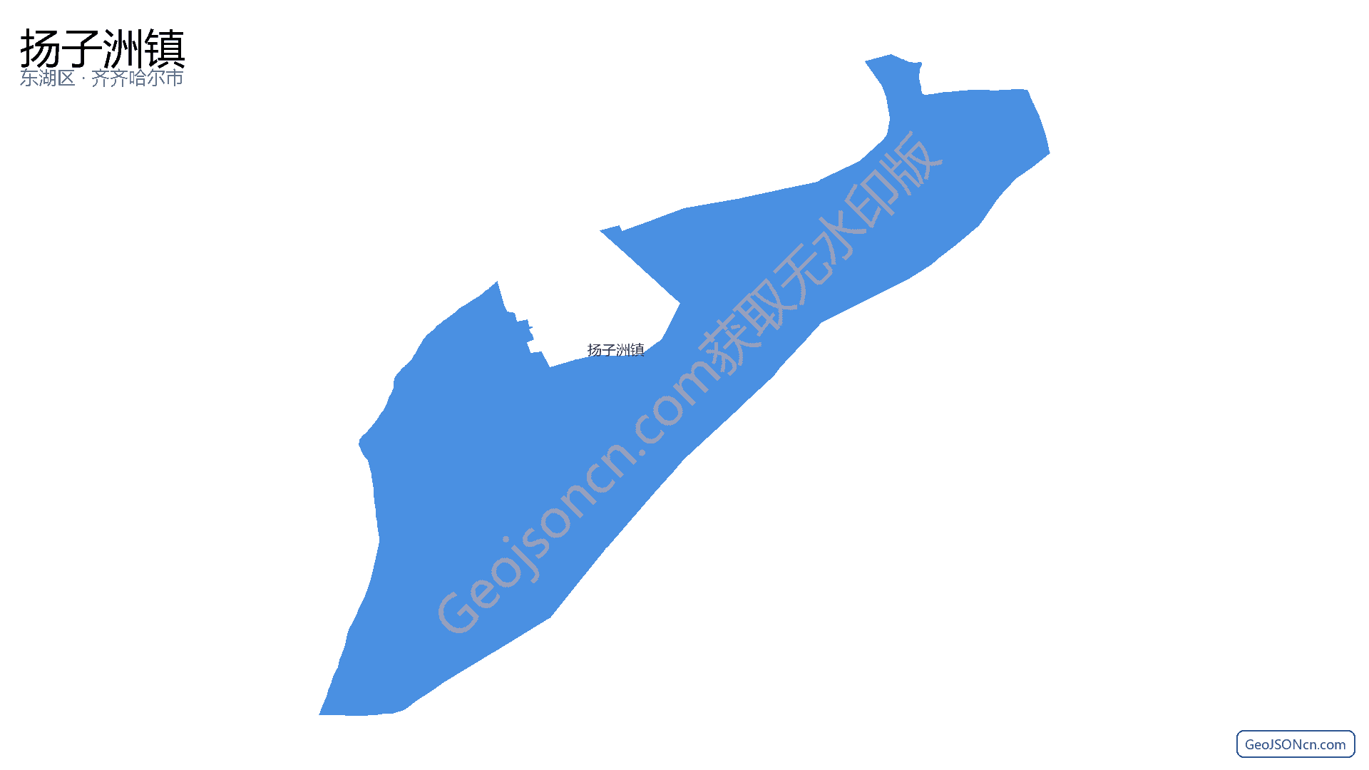 扬子洲镇行政区划边界地图（东湖区·南昌市）,提供GeoJSON、SHP矢量边界数据下载及高清地图大图(PNG/JPG) - GeoJSONcn.com