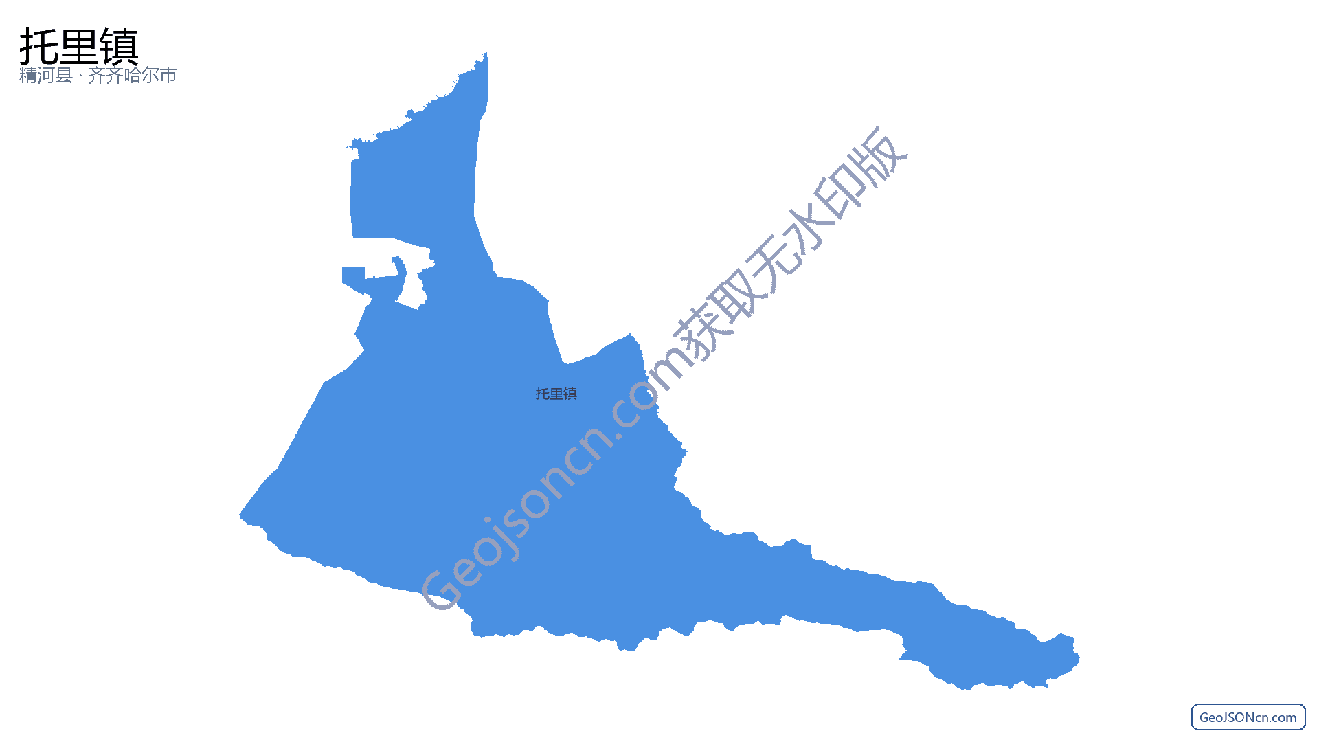 托里镇行政区划边界地图（精河县·博尔塔拉蒙古自治州）,提供GeoJSON、SHP矢量边界数据下载及高清地图大图(PNG/JPG) - GeoJSONcn.com