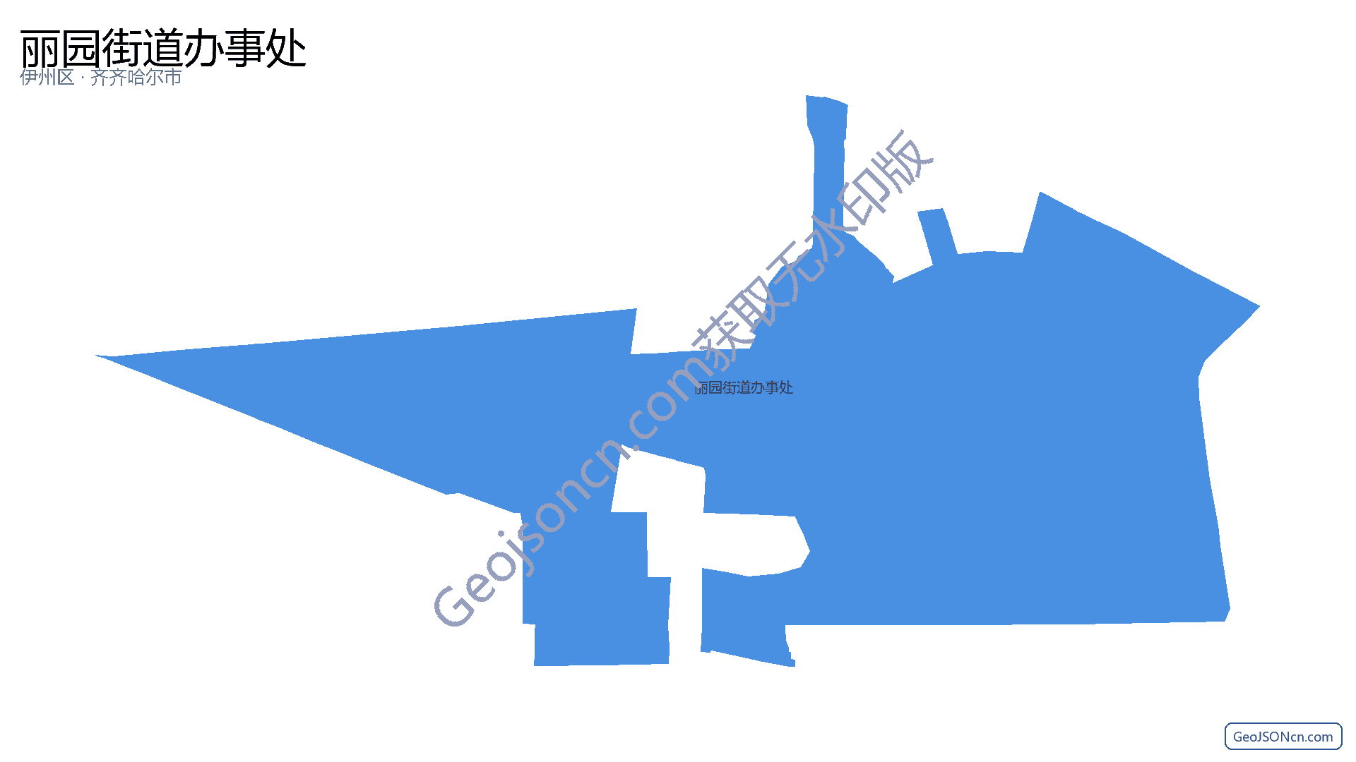 丽园街道办事处行政区划边界地图（伊州区·哈密市）,提供GeoJSON、SHP矢量边界数据下载及高清地图大图(PNG/JPG) - GeoJSONcn.com