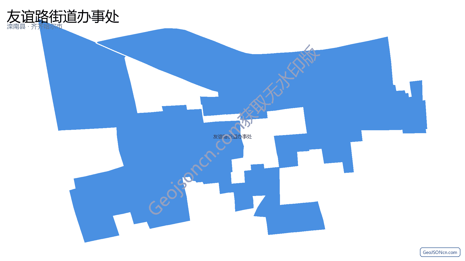 友谊路街道办事处行政区划边界地图（滦南县·唐山市）,提供GeoJSON、SHP矢量边界数据下载及高清地图大图(PNG/JPG) - GeoJSONcn.com
