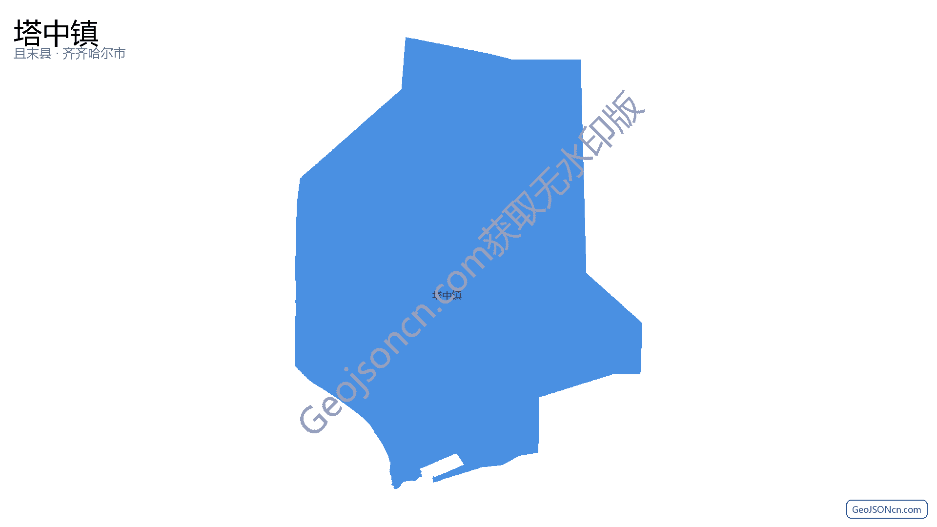 塔中镇行政区划边界地图（且末县·巴音郭楞蒙古自治州）,提供GeoJSON、SHP矢量边界数据下载及高清地图大图(PNG/JPG) - GeoJSONcn.com