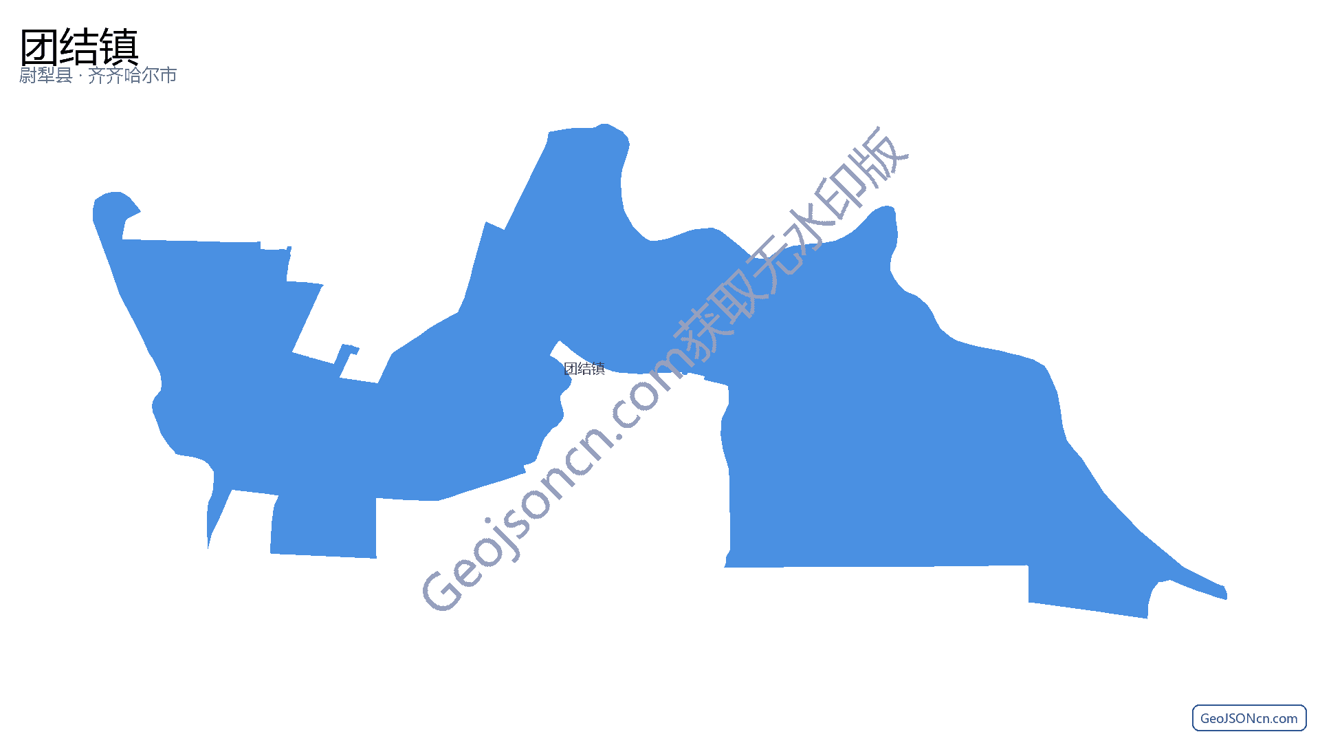 团结镇行政区划边界地图（尉犁县·巴音郭楞蒙古自治州）,提供GeoJSON、SHP矢量边界数据下载及高清地图大图(PNG/JPG) - GeoJSONcn.com