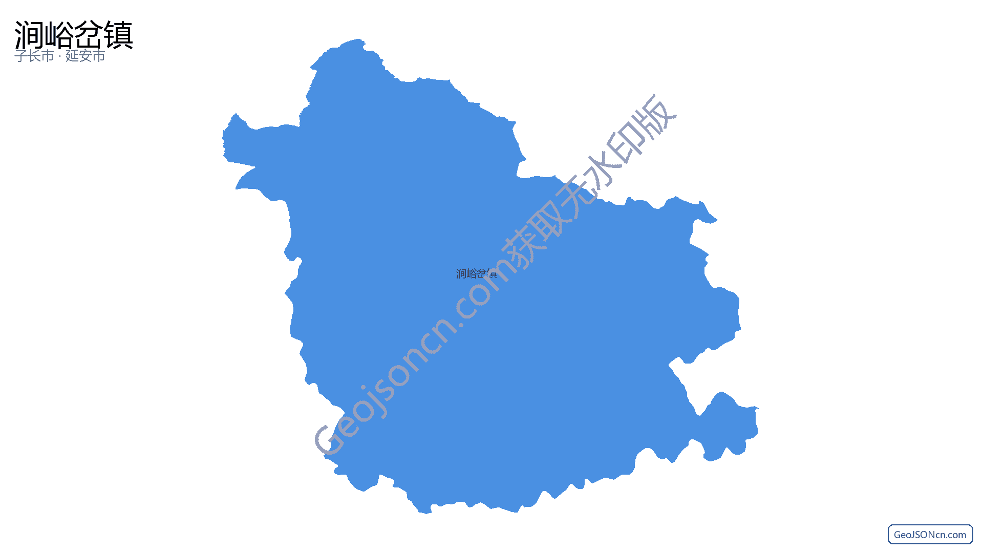 涧峪岔镇行政区划边界地图（子长市·延安市）,提供GeoJSON、SHP矢量边界数据下载及高清地图大图(PNG/JPG) - GeoJSONcn.com