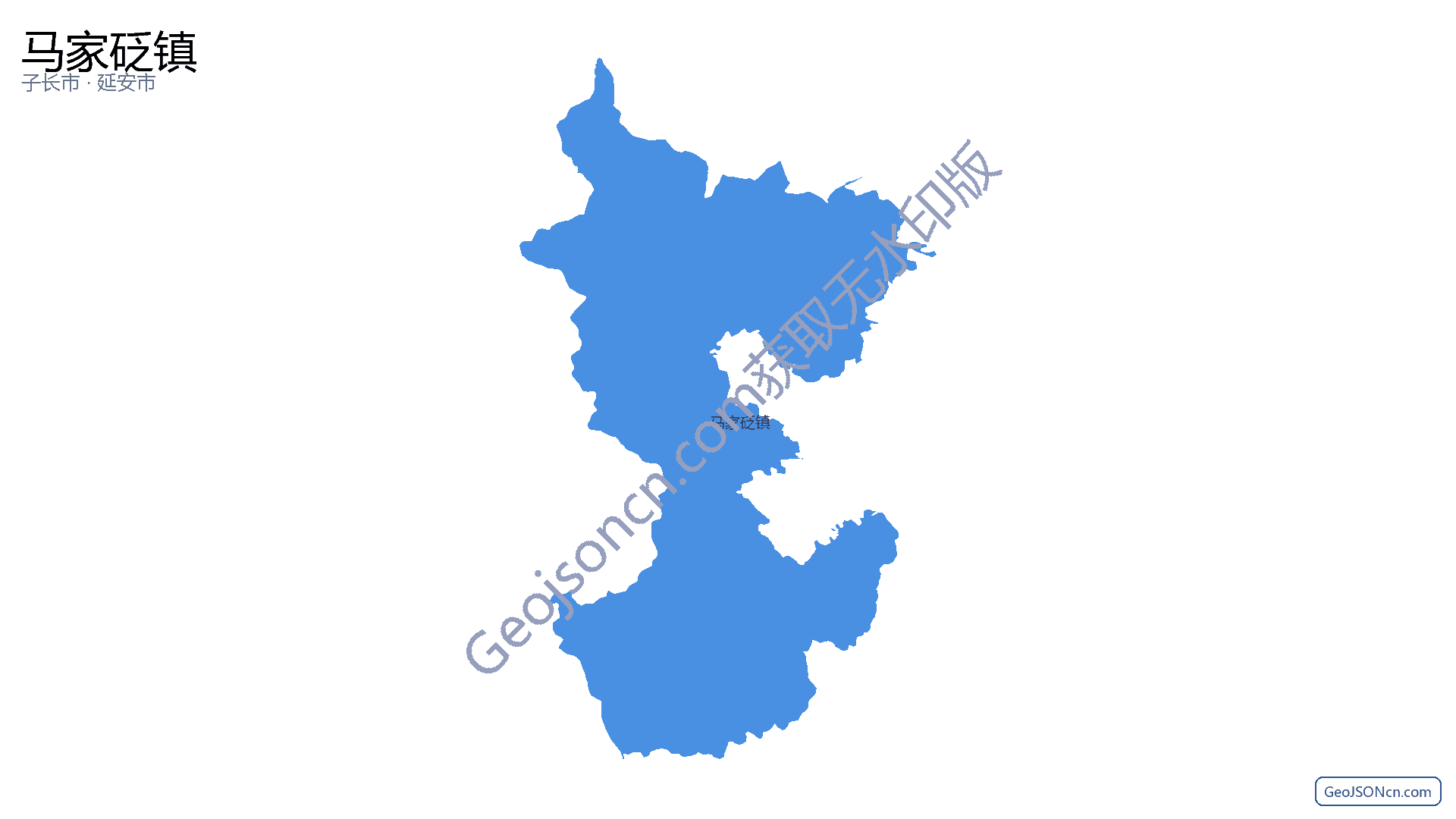 马家砭镇行政区划边界地图（子长市·延安市）,提供GeoJSON、SHP矢量边界数据下载及高清地图大图(PNG/JPG) - GeoJSONcn.com