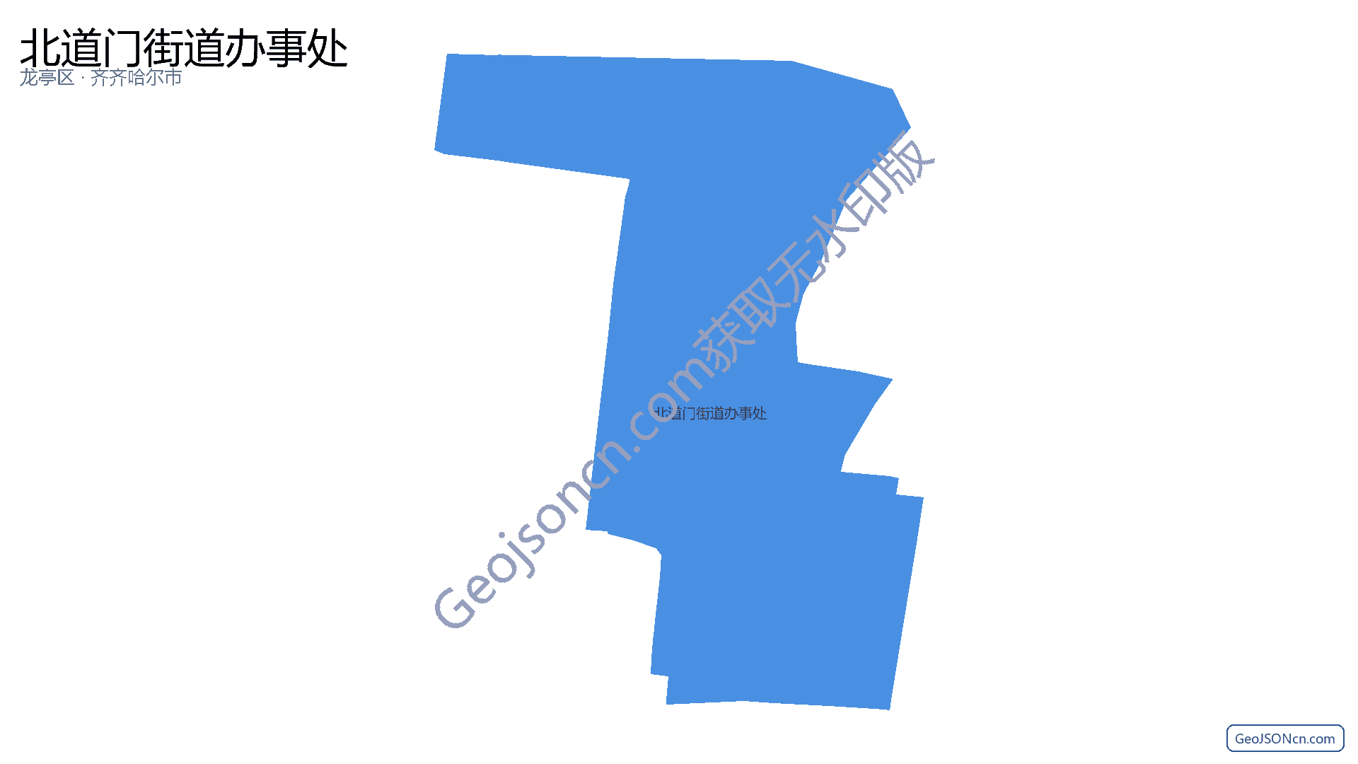 北道门街道办事处行政区划边界地图（龙亭区·开封市）,提供GeoJSON、SHP矢量边界数据下载及高清地图大图(PNG/JPG) - GeoJSONcn.com
