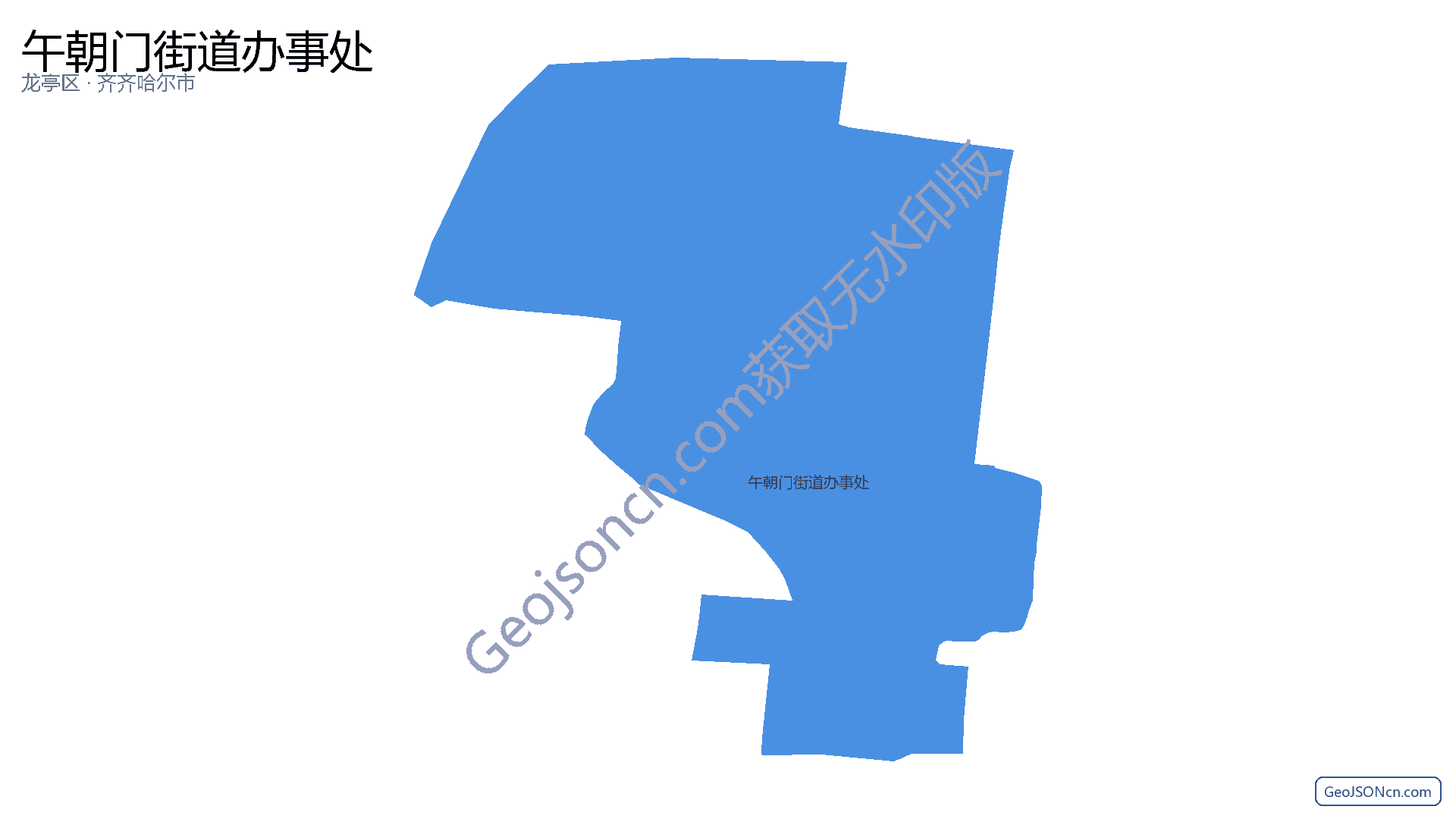 午朝门街道办事处行政区划边界地图(龙亭区·开封市),提供GeoJSON、SHP矢量边界数据下载及高清地图大图(PNG/JPG) - GeoJSONcn.com