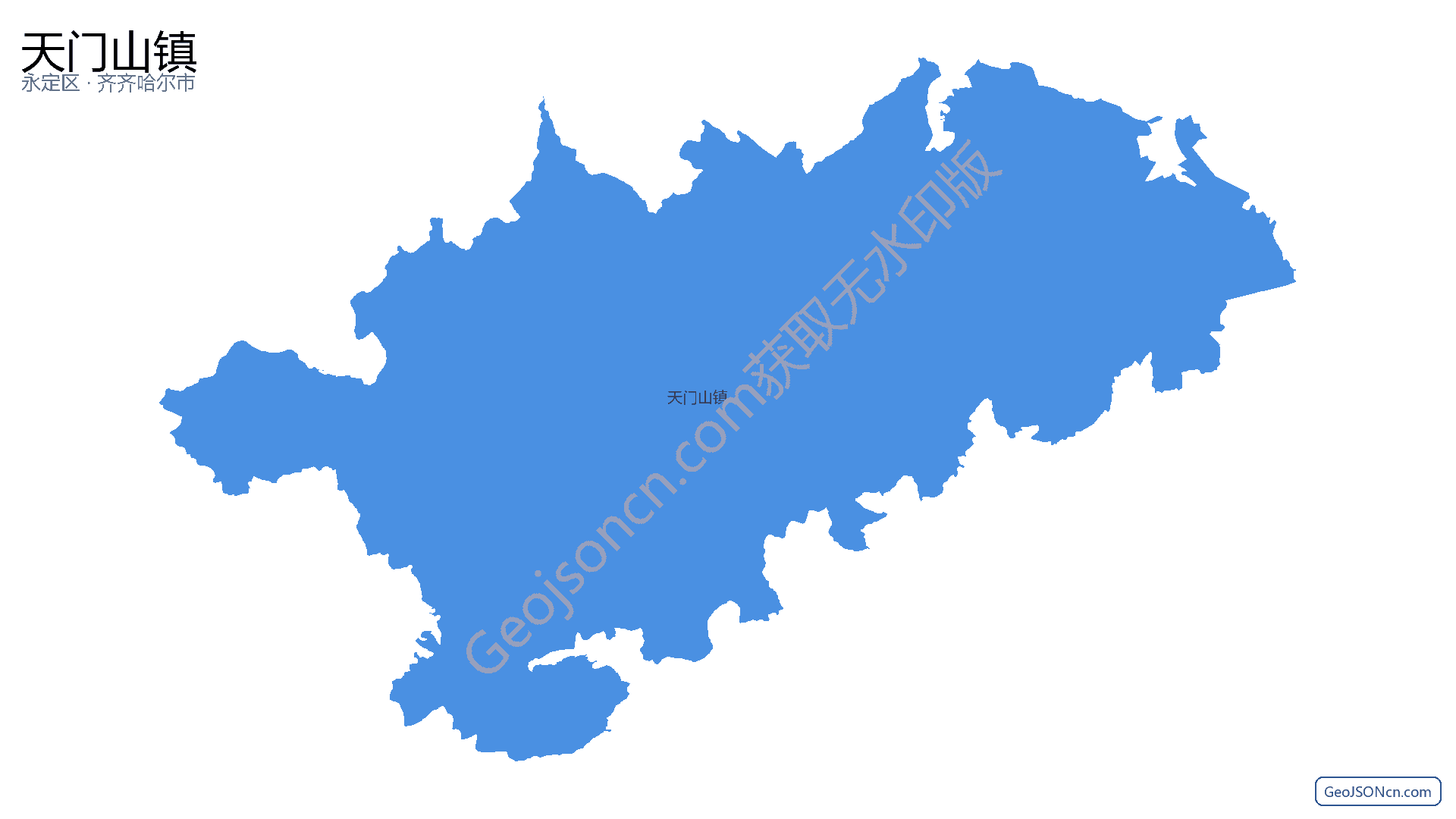 天门山镇行政区划边界地图（永定区·张家界市）,提供GeoJSON、SHP矢量边界数据下载及高清地图大图(PNG/JPG) - GeoJSONcn.com