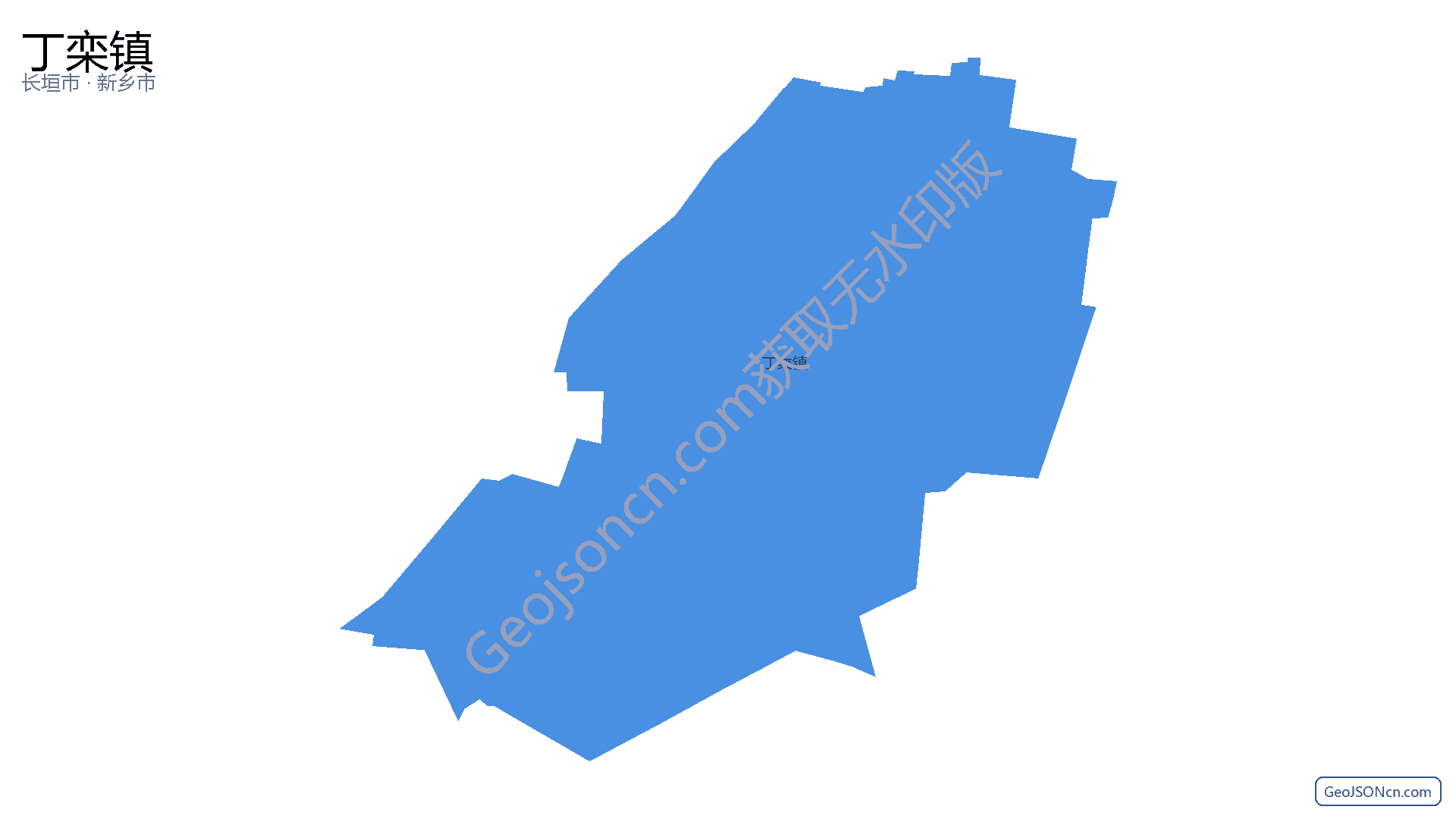 丁栾镇行政区划边界地图（长垣市·新乡市）,提供GeoJSON、SHP矢量边界数据下载及高清地图大图(PNG/JPG) - GeoJSONcn.com