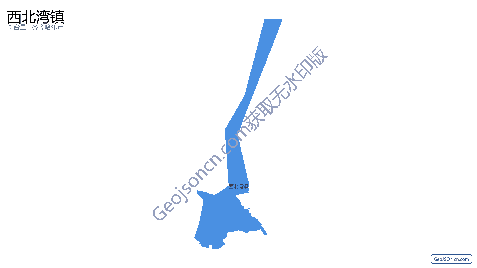 西北湾镇行政区划边界地图（奇台县·昌吉回族自治州）,提供GeoJSON、SHP矢量边界数据下载及高清地图大图(PNG/JPG) - GeoJSONcn.com