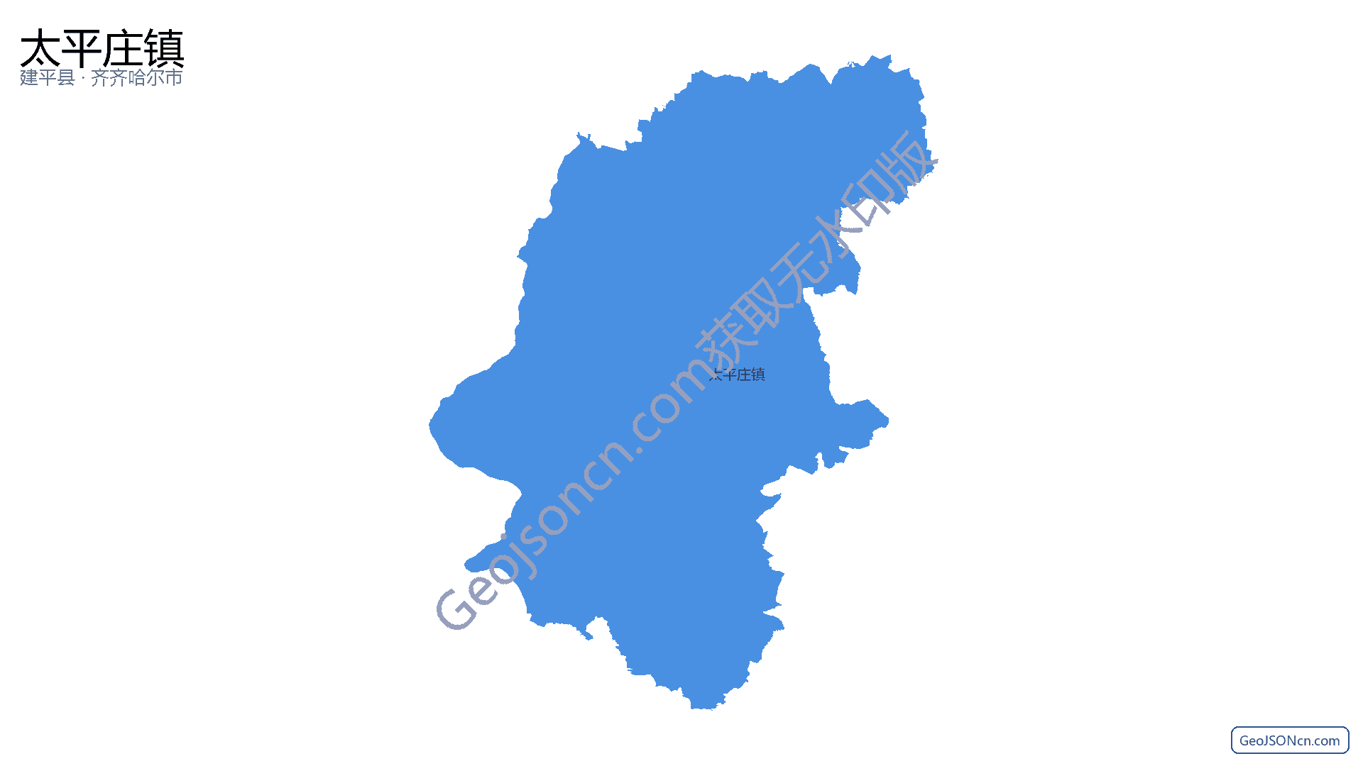 太平庄镇行政区划边界地图（建平县·朝阳市）,提供GeoJSON、SHP矢量边界数据下载及高清地图大图(PNG/JPG) - GeoJSONcn.com