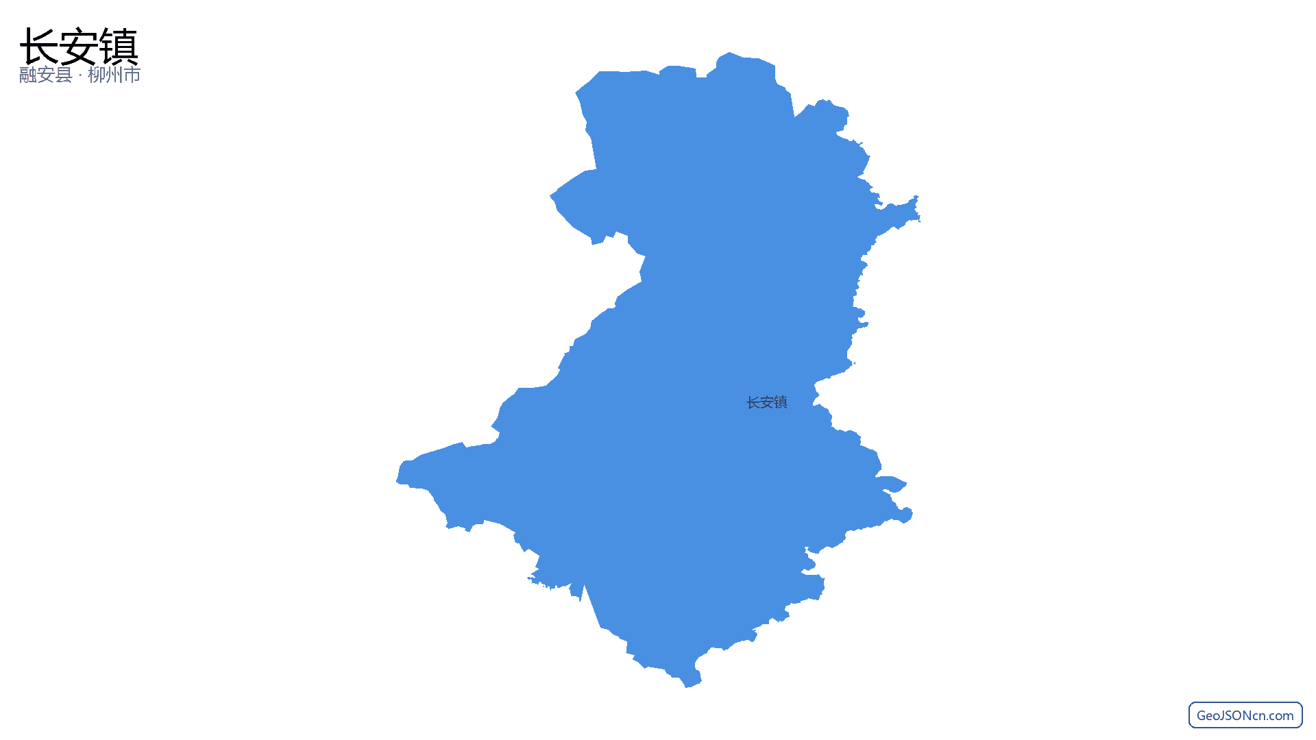 长安镇行政区划边界地图（融安县·柳州市）,提供GeoJSON、SHP矢量边界数据下载及高清地图大图(PNG/JPG) - GeoJSONcn.com