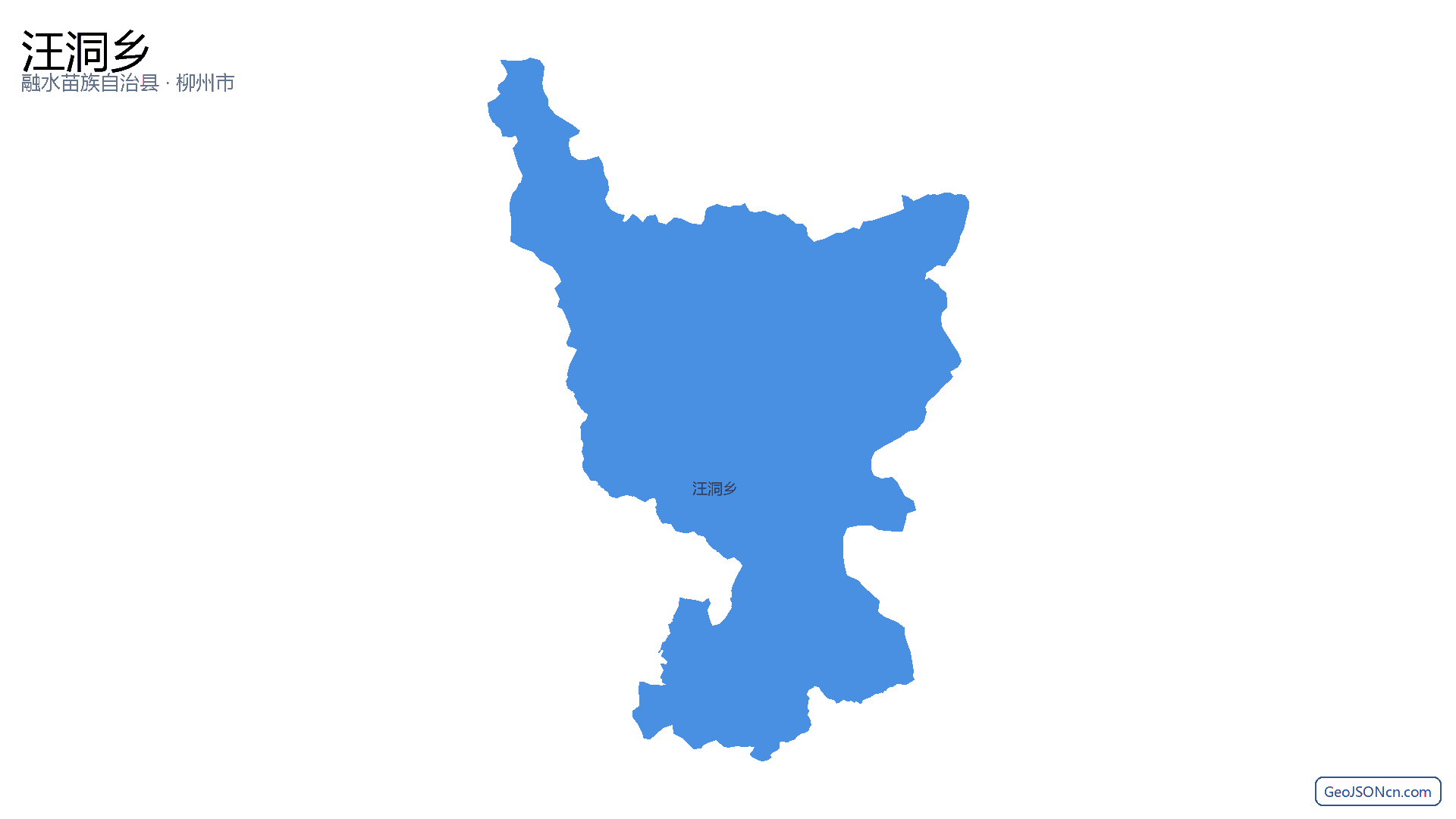 汪洞乡行政区划边界地图（融水苗族自治县·柳州市）,提供GeoJSON、SHP矢量边界数据下载及高清地图大图(PNG/JPG) - GeoJSONcn.com