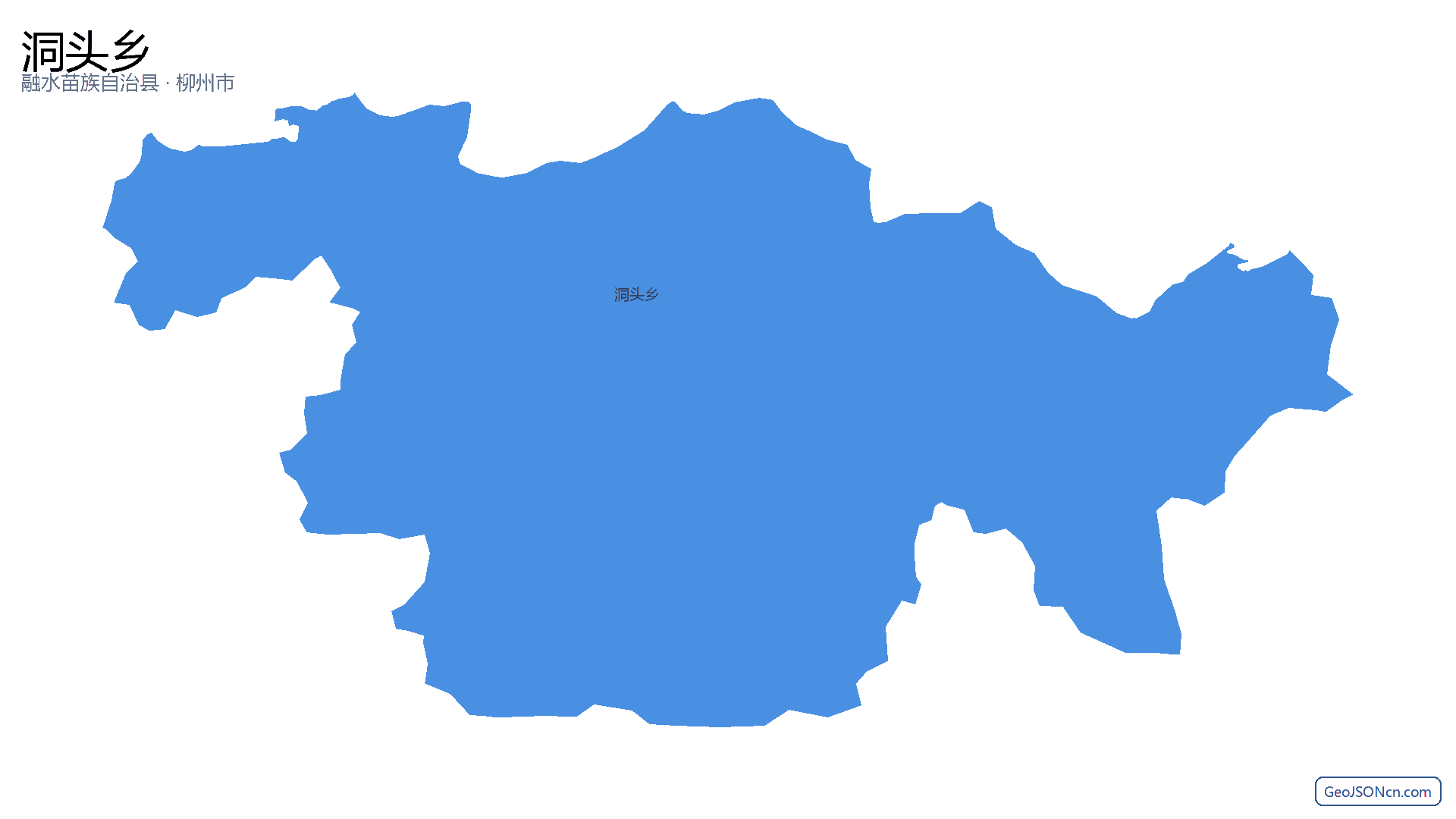 洞头乡行政区划边界地图（融水苗族自治县·柳州市）,提供GeoJSON、SHP矢量边界数据下载及高清地图大图(PNG/JPG) - GeoJSONcn.com