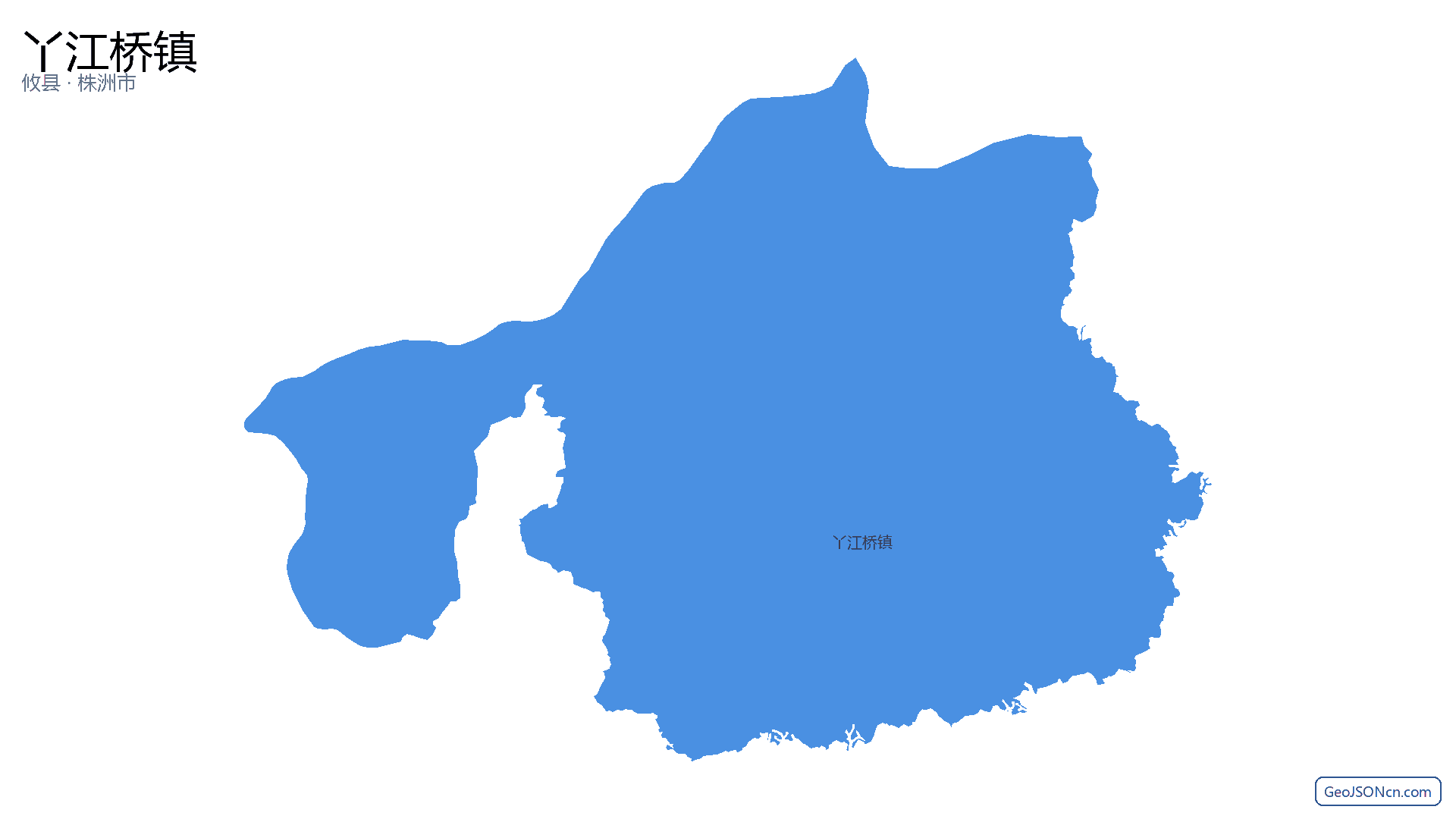 丫江桥镇行政区划边界地图（攸县·株洲市）,提供GeoJSON、SHP矢量边界数据下载及高清地图大图(PNG/JPG) - GeoJSONcn.com