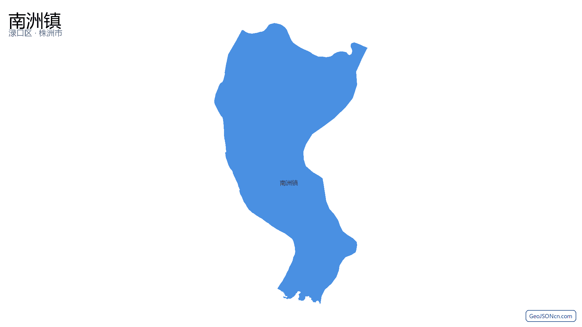 南洲镇行政区划边界地图(渌口区·株洲市),提供GeoJSON、SHP矢量边界数据下载及高清地图大图(PNG/JPG) - GeoJSONcn.com