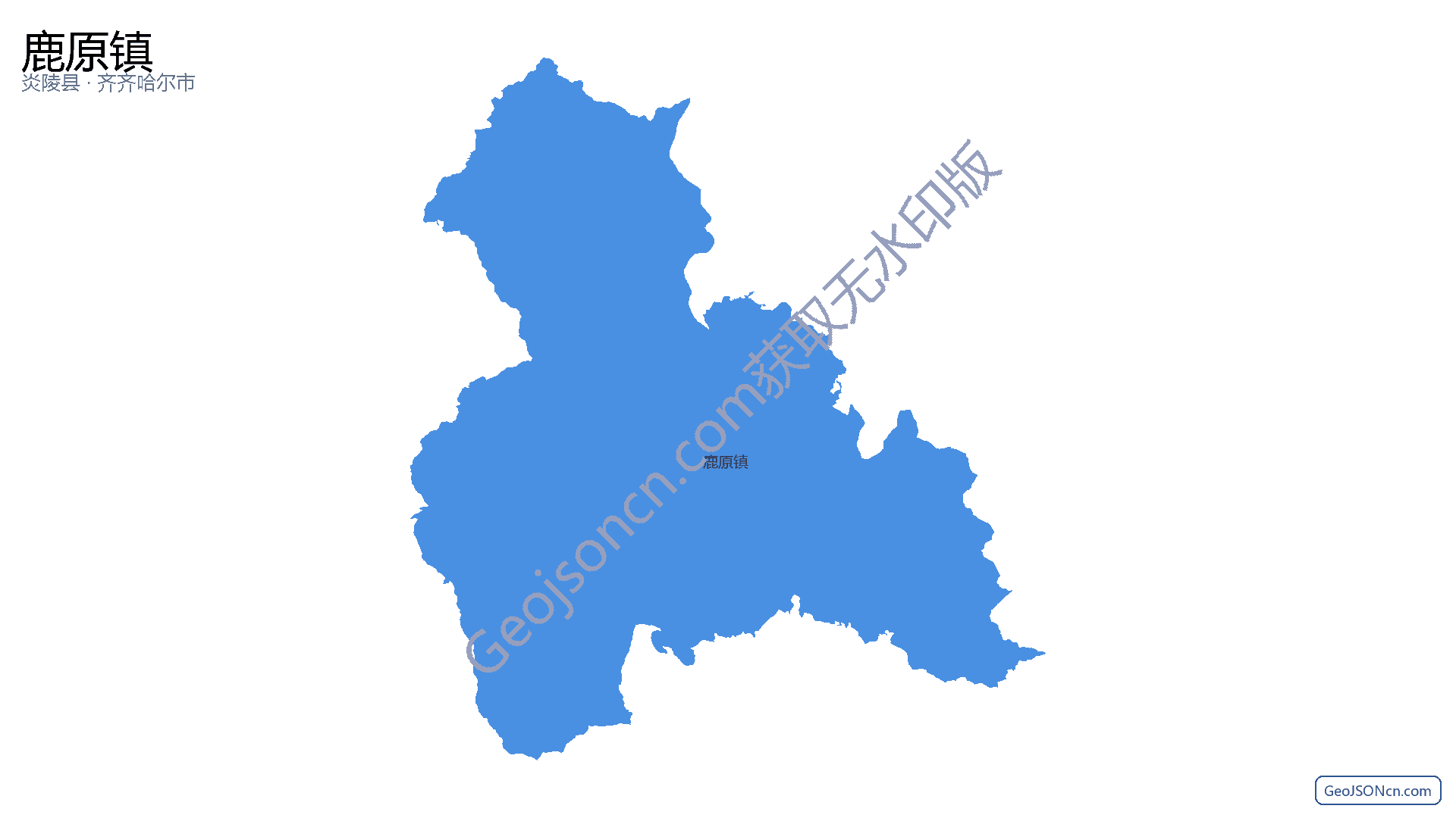鹿原镇行政区划边界地图（炎陵县·株洲市）,提供GeoJSON、SHP矢量边界数据下载及高清地图大图(PNG/JPG) - GeoJSONcn.com