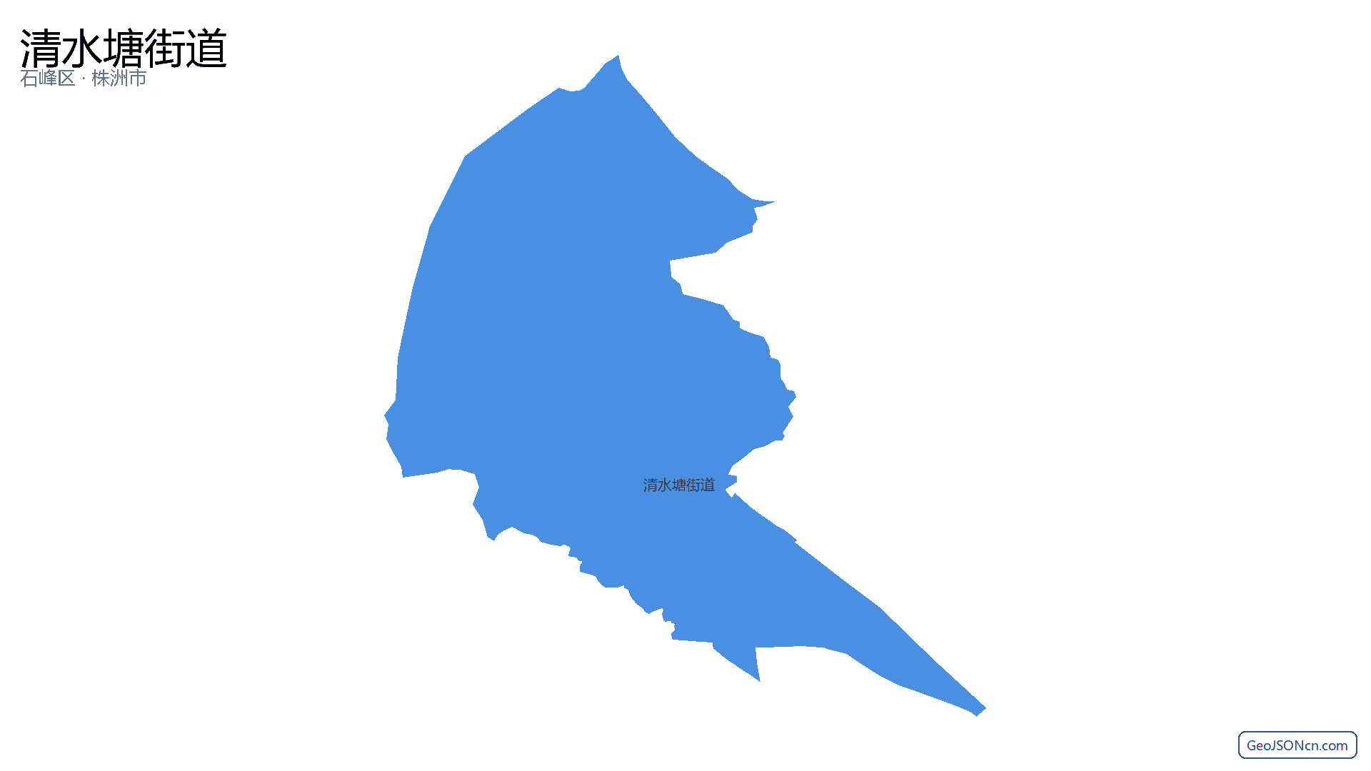 清水塘街道行政区划边界地图(石峰区·株洲市),提供GeoJSON、SHP矢量边界数据下载及高清地图大图(PNG/JPG) - GeoJSONcn.com