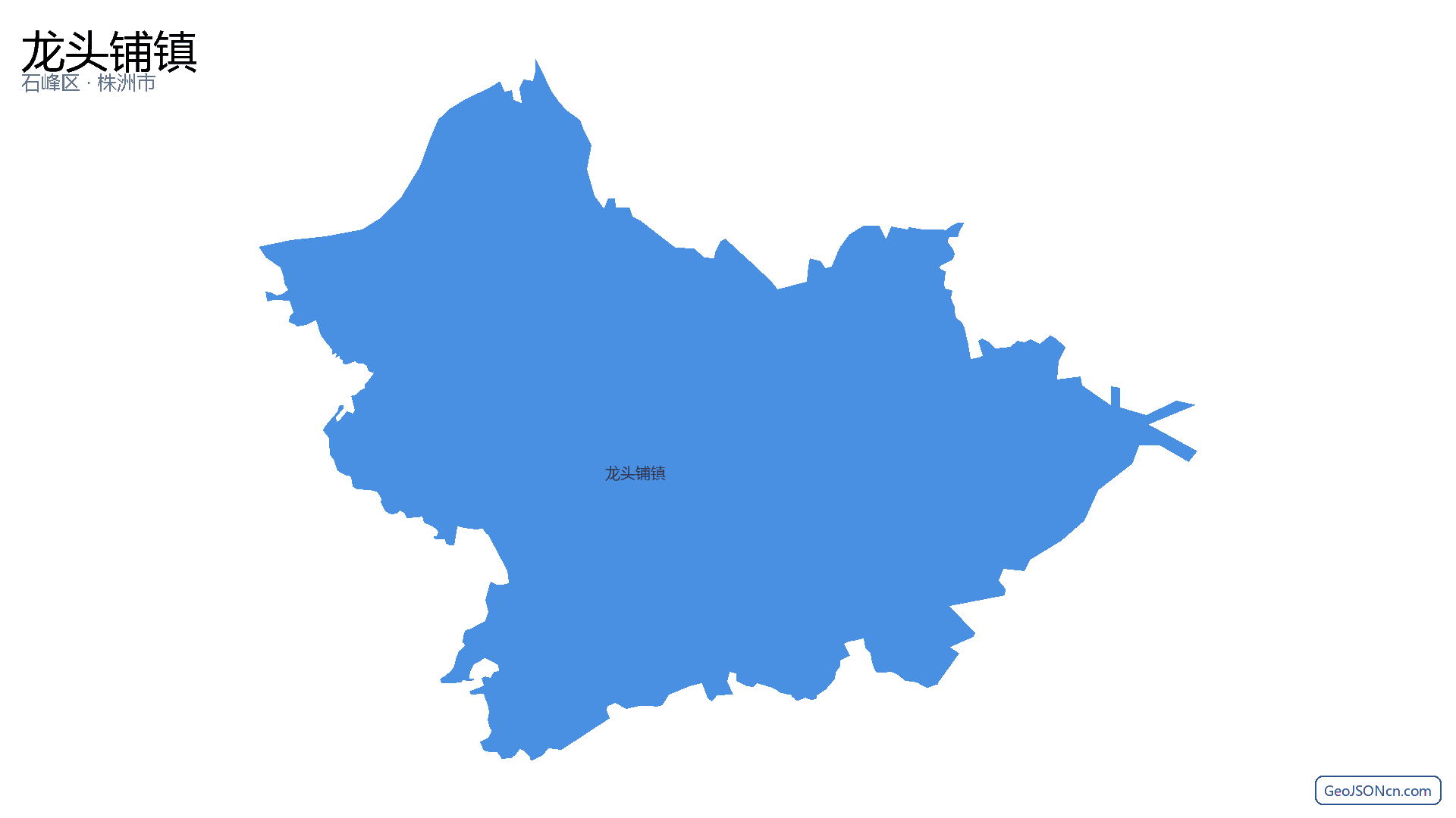 龙头铺镇行政区划边界地图(石峰区·株洲市),提供GeoJSON、SHP矢量边界数据下载及高清地图大图(PNG/JPG) - GeoJSONcn.com