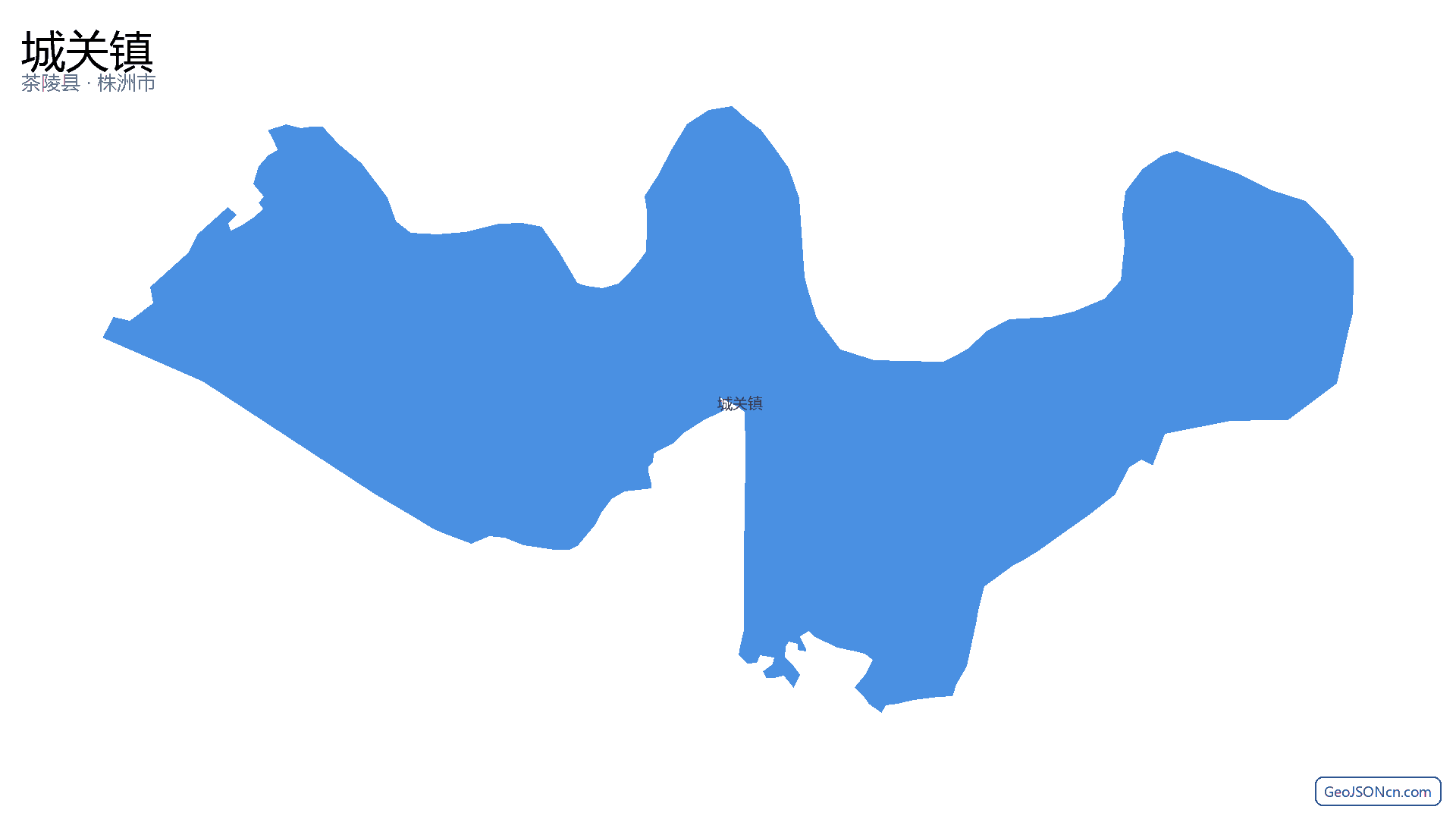 城关镇行政区划边界地图（茶陵县·株洲市）,提供GeoJSON、SHP矢量边界数据下载及高清地图大图(PNG/JPG) - GeoJSONcn.com
