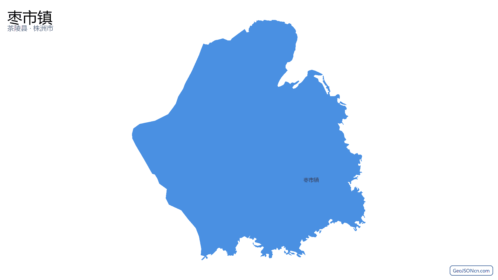 枣市镇行政区划边界地图(茶陵县·株洲市),提供GeoJSON、SHP矢量边界数据下载及高清地图大图(PNG/JPG) - GeoJSONcn.com