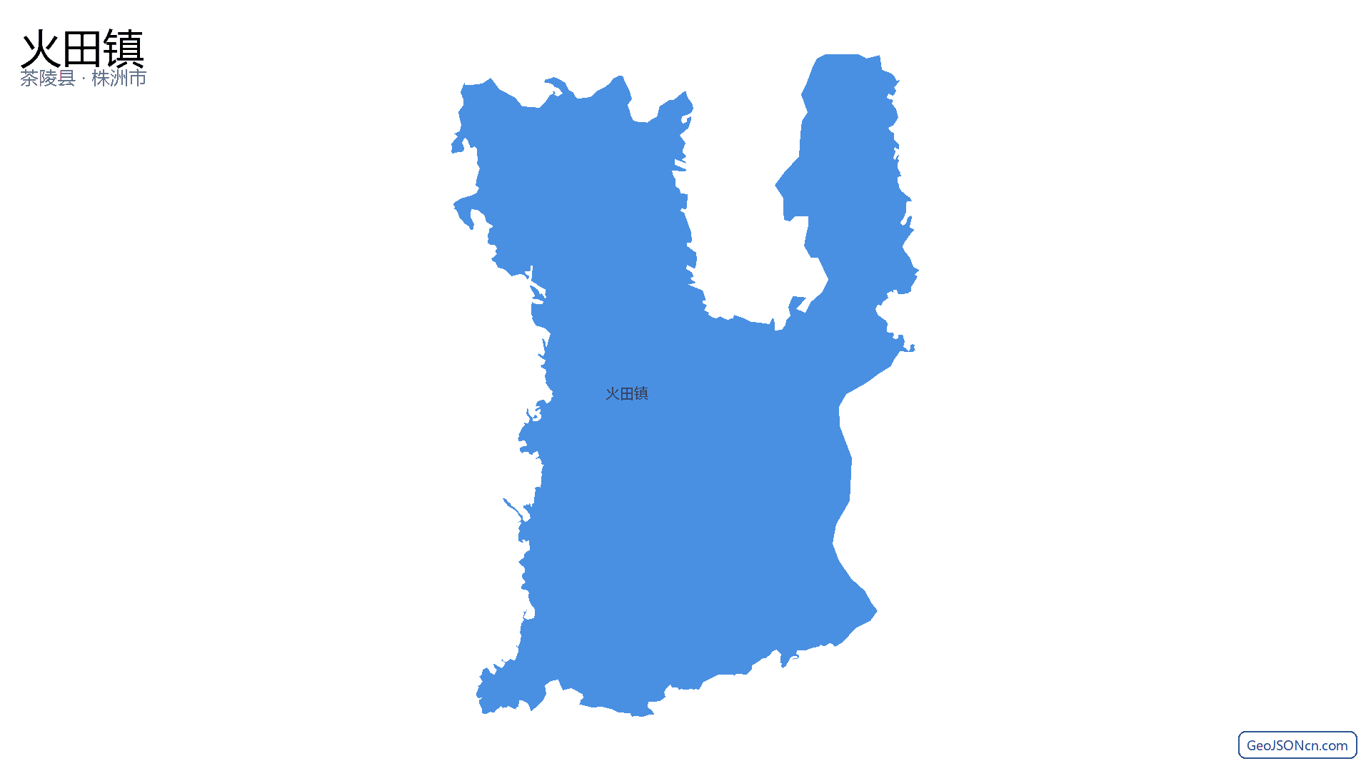 火田镇行政区划边界地图（茶陵县·株洲市）,提供GeoJSON、SHP矢量边界数据下载及高清地图大图(PNG/JPG) - GeoJSONcn.com