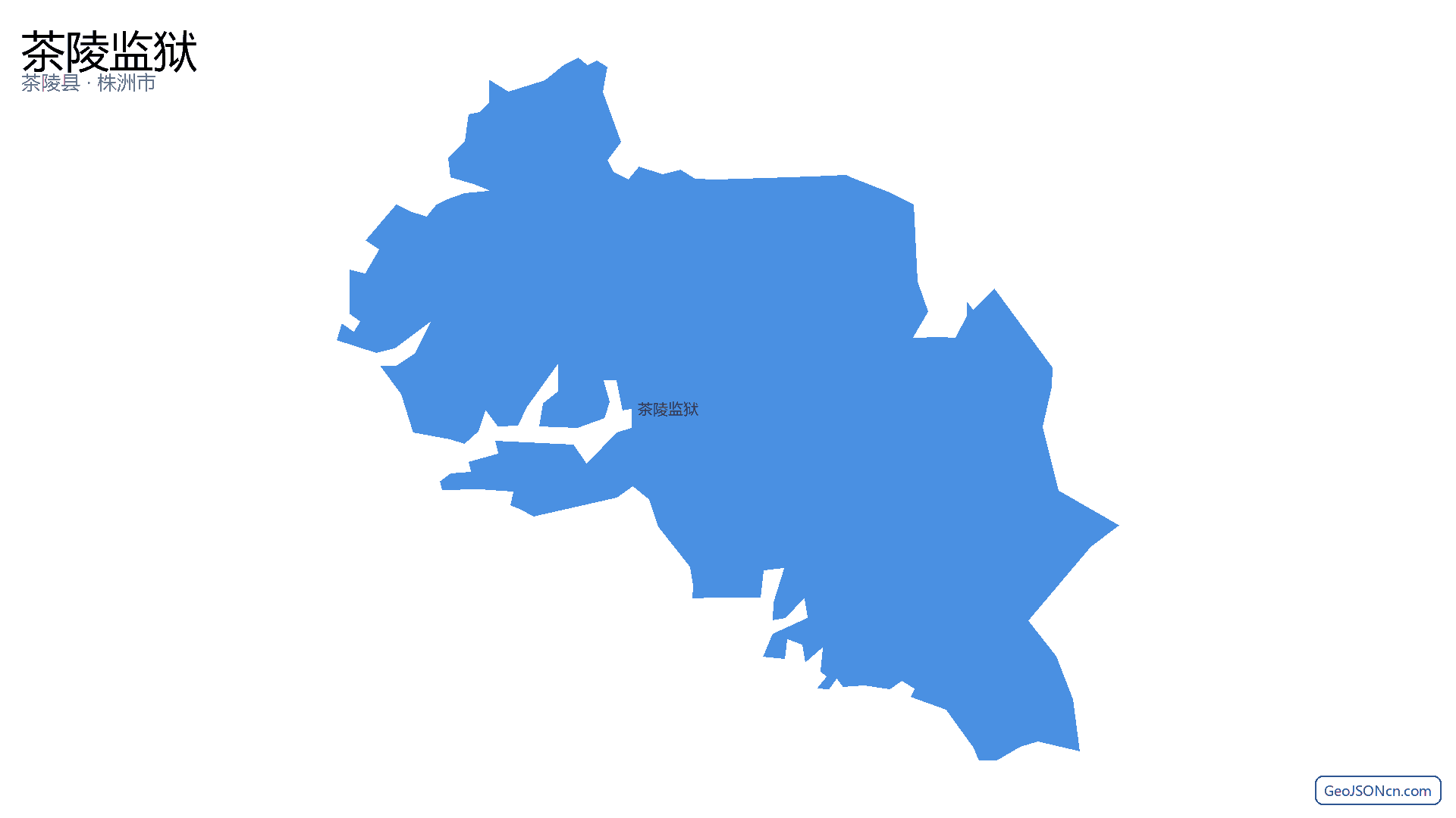 茶陵监狱行政区划边界地图(茶陵县·株洲市),提供GeoJSON、SHP矢量边界数据下载及高清地图大图(PNG/JPG) - GeoJSONcn.com