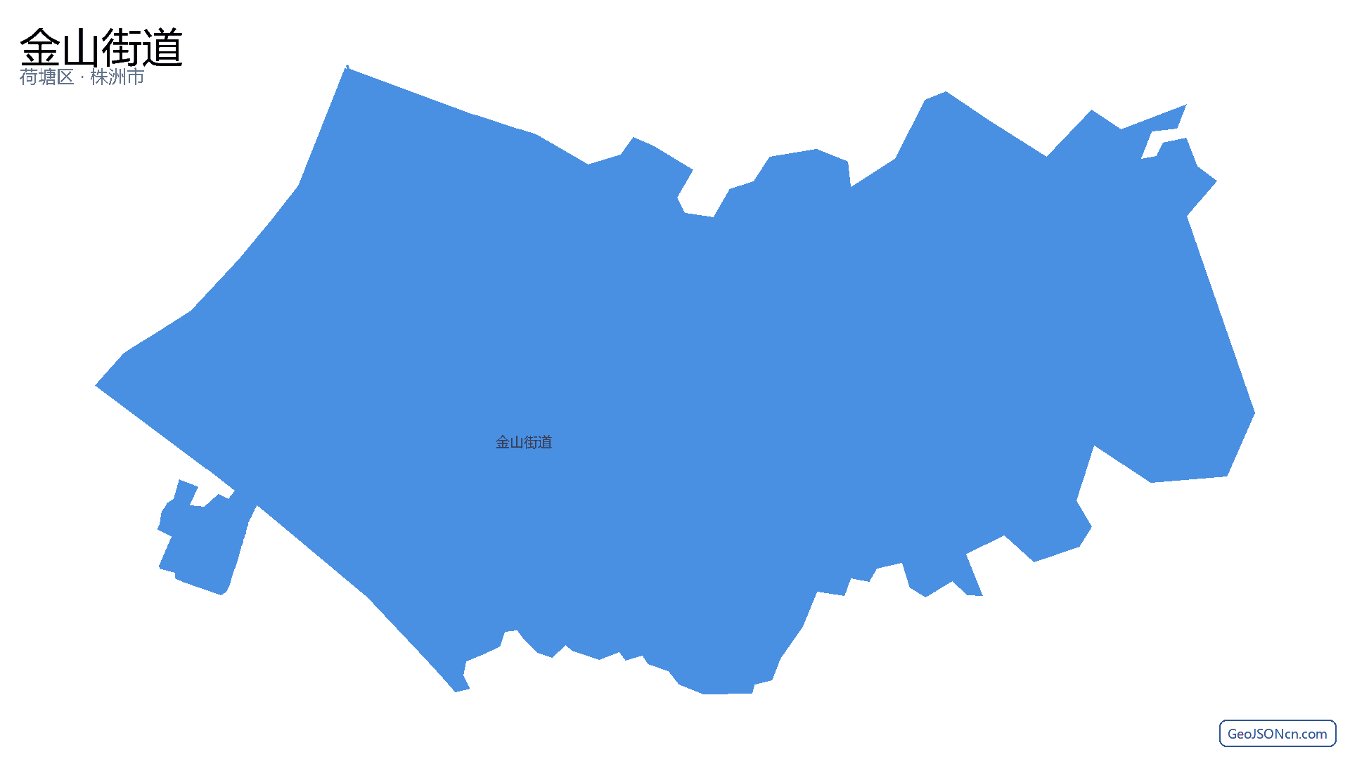 金山街道行政区划边界地图（荷塘区·株洲市）,提供GeoJSON、SHP矢量边界数据下载及高清地图大图(PNG/JPG) - GeoJSONcn.com