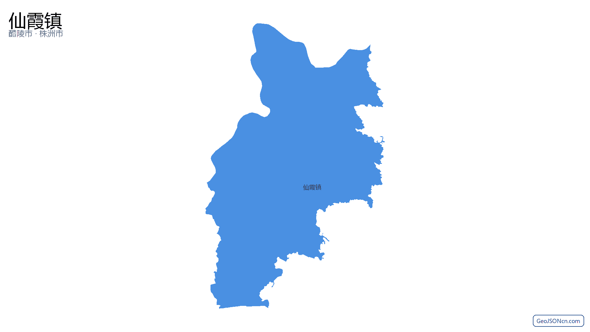 仙霞镇行政区划边界地图(醴陵市·株洲市),提供GeoJSON、SHP矢量边界数据下载及高清地图大图(PNG/JPG) - GeoJSONcn.com