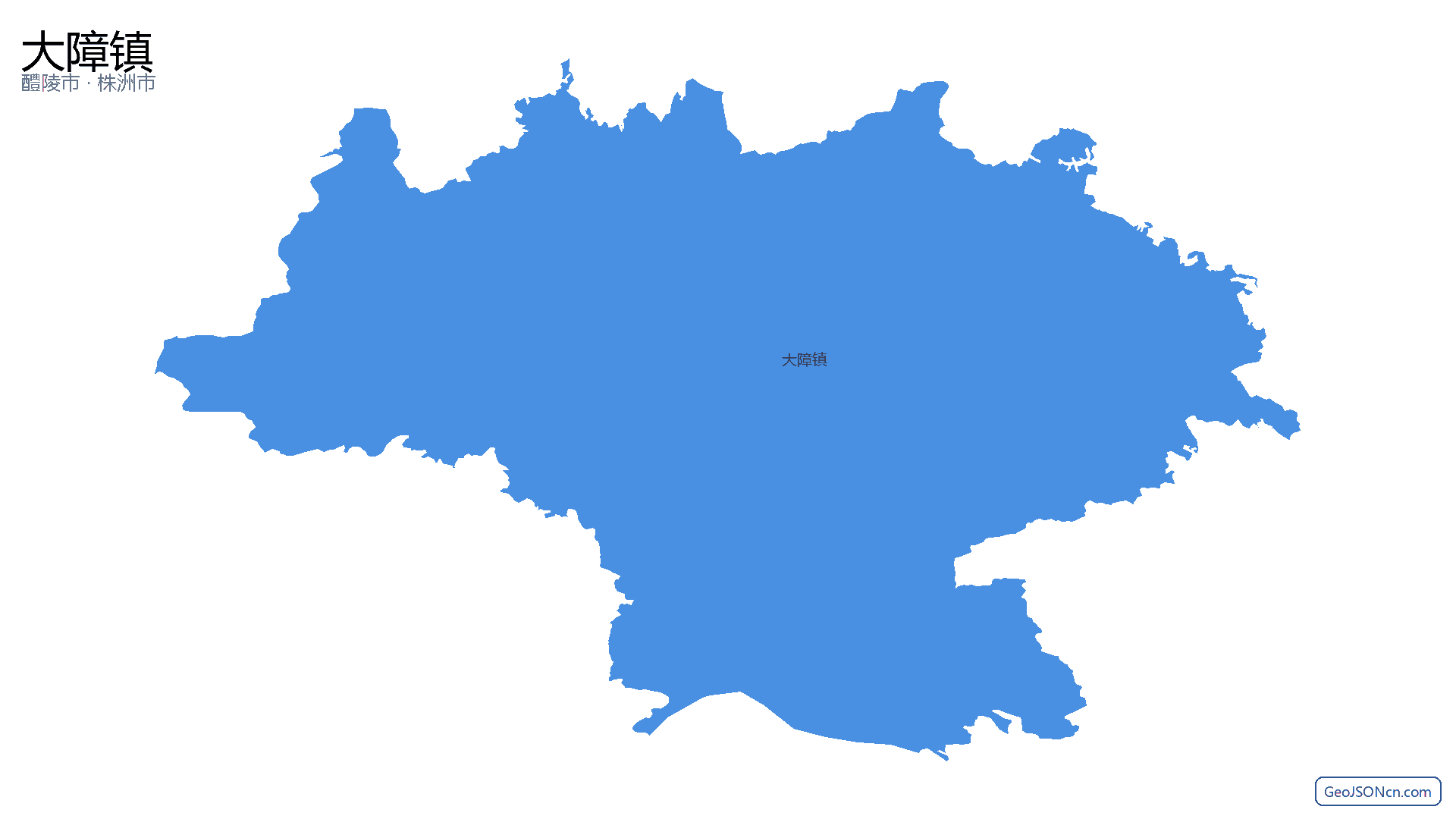大障镇行政区划边界地图(醴陵市·株洲市),提供GeoJSON、SHP矢量边界数据下载及高清地图大图(PNG/JPG) - GeoJSONcn.com