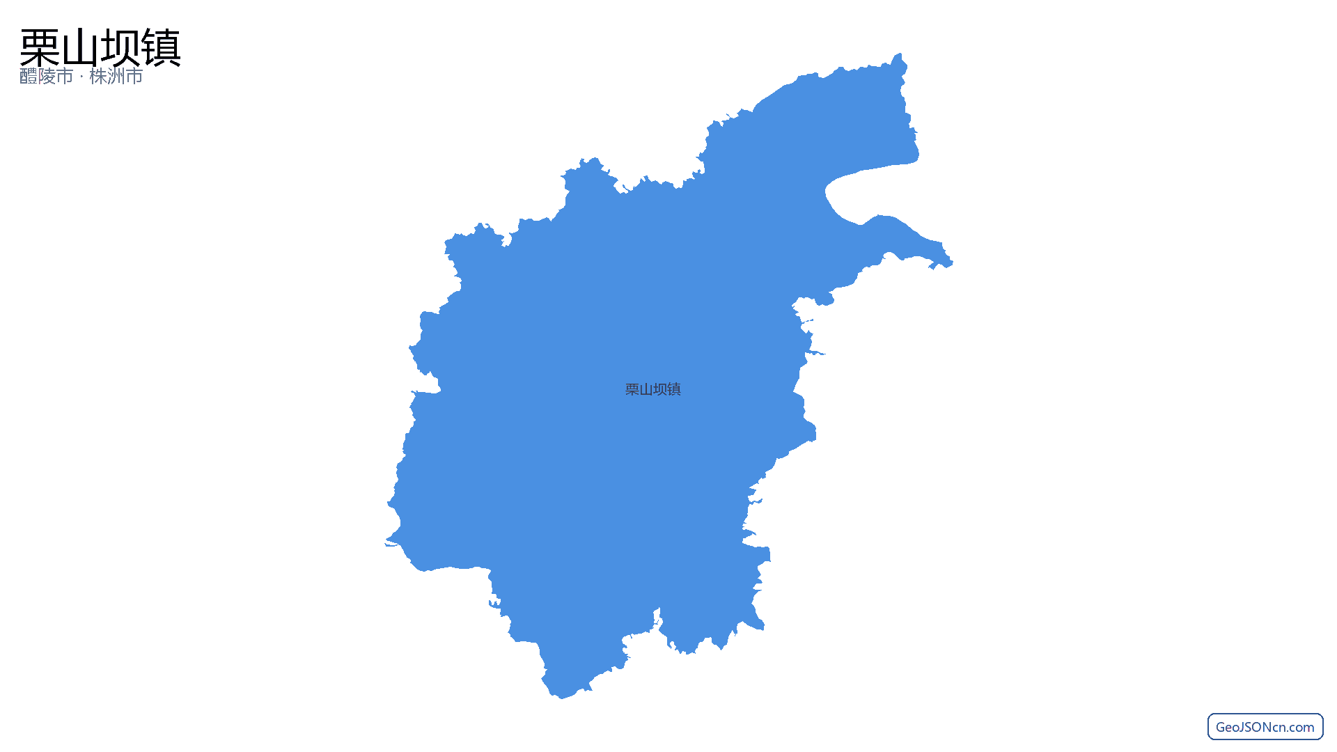栗山坝镇行政区划边界地图(醴陵市·株洲市),提供GeoJSON、SHP矢量边界数据下载及高清地图大图(PNG/JPG) - GeoJSONcn.com