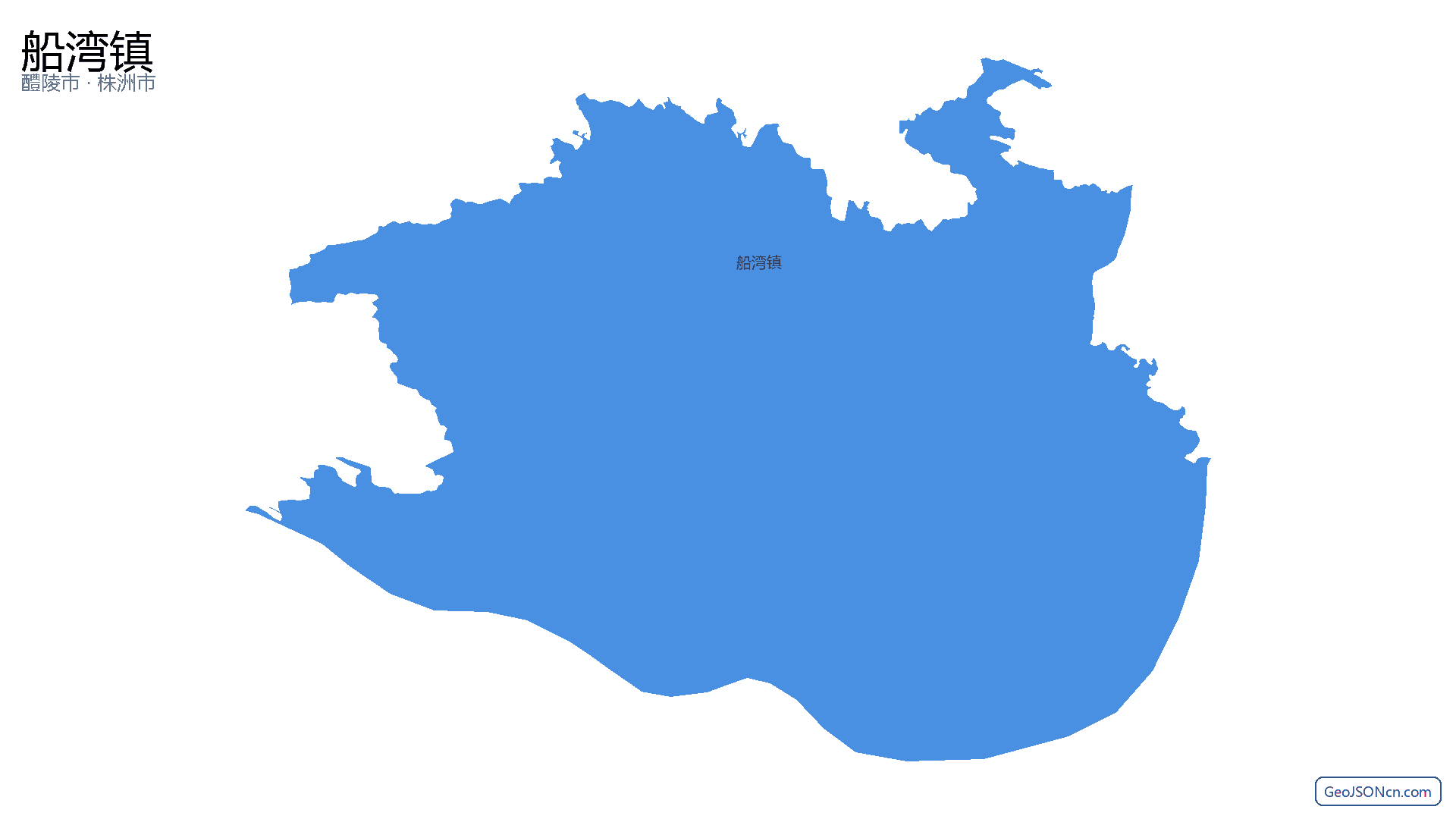 船湾镇行政区划边界地图（醴陵市·株洲市）,提供GeoJSON、SHP矢量边界数据下载及高清地图大图(PNG/JPG) - GeoJSONcn.com