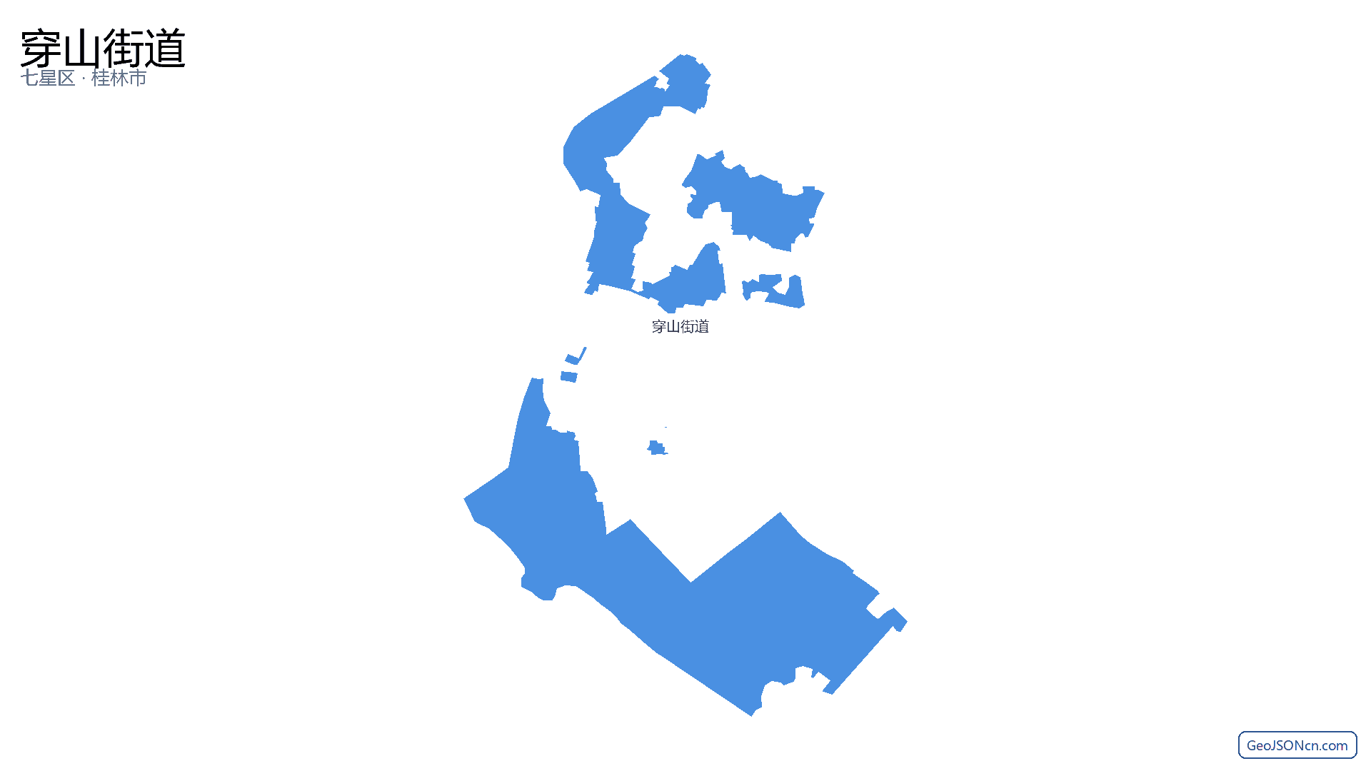 穿山街道行政区划边界地图（七星区·桂林市）,提供GeoJSON、SHP矢量边界数据下载及高清地图大图(PNG/JPG) - GeoJSONcn.com