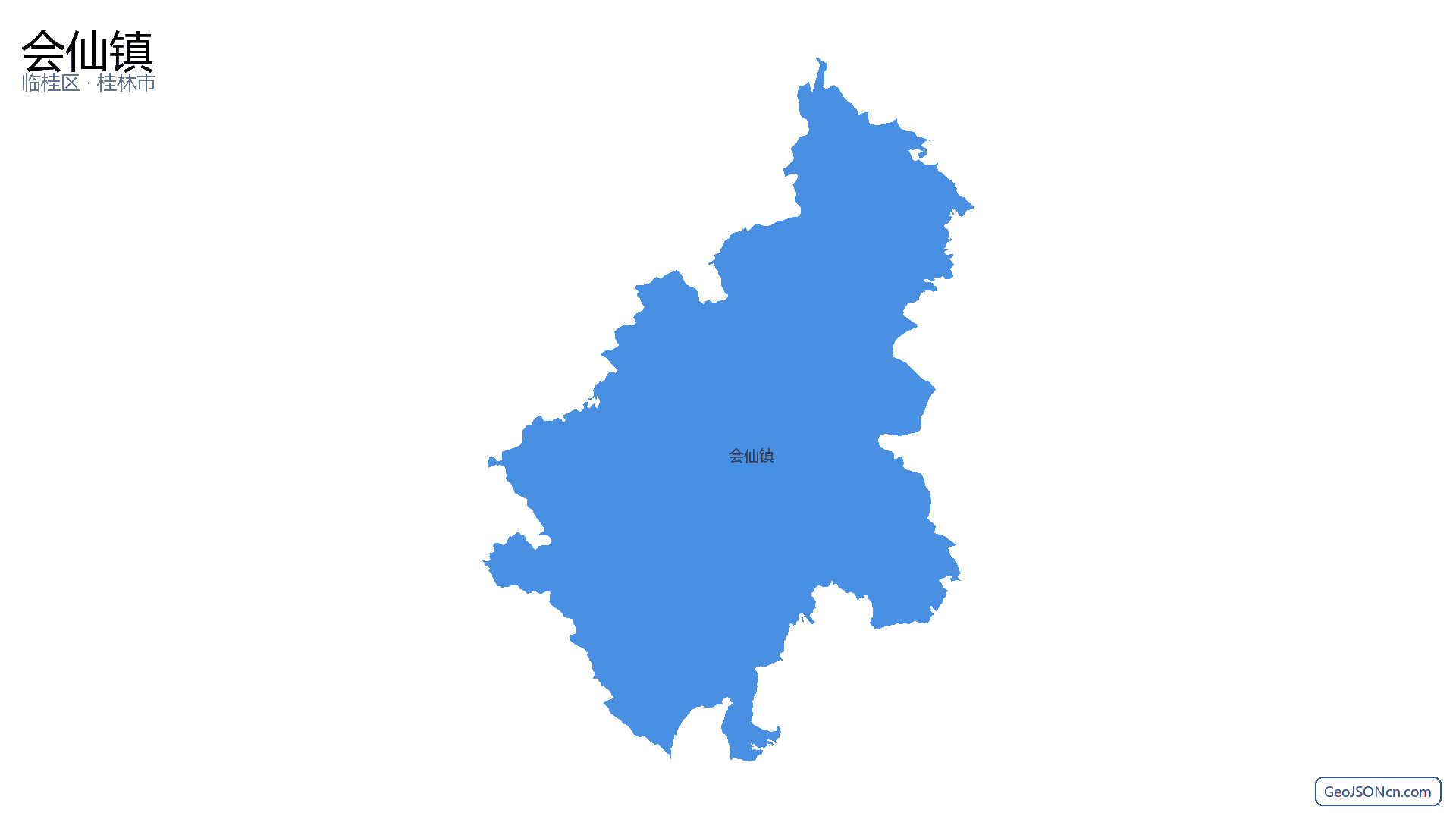 会仙镇行政区划边界地图(临桂区·桂林市),提供GeoJSON、SHP矢量边界数据下载及高清地图大图(PNG/JPG) - GeoJSONcn.com