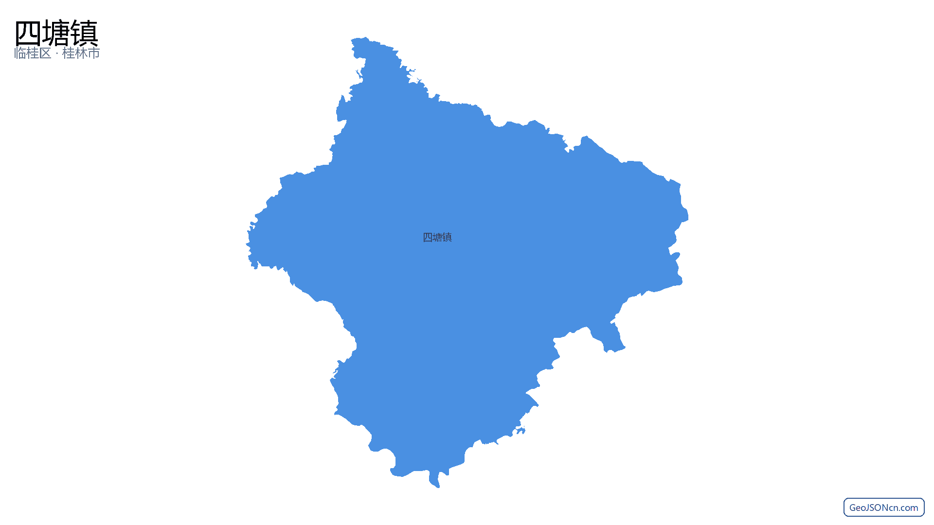 四塘镇行政区划边界地图(临桂区·桂林市),提供GeoJSON、SHP矢量边界数据下载及高清地图大图(PNG/JPG) - GeoJSONcn.com
