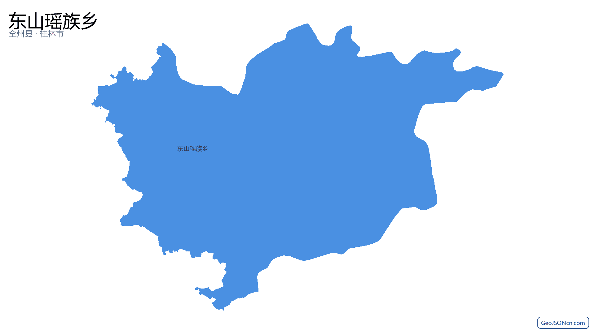 东山瑶族乡行政区划边界地图（全州县·桂林市）,提供GeoJSON、SHP矢量边界数据下载及高清地图大图(PNG/JPG) - GeoJSONcn.com