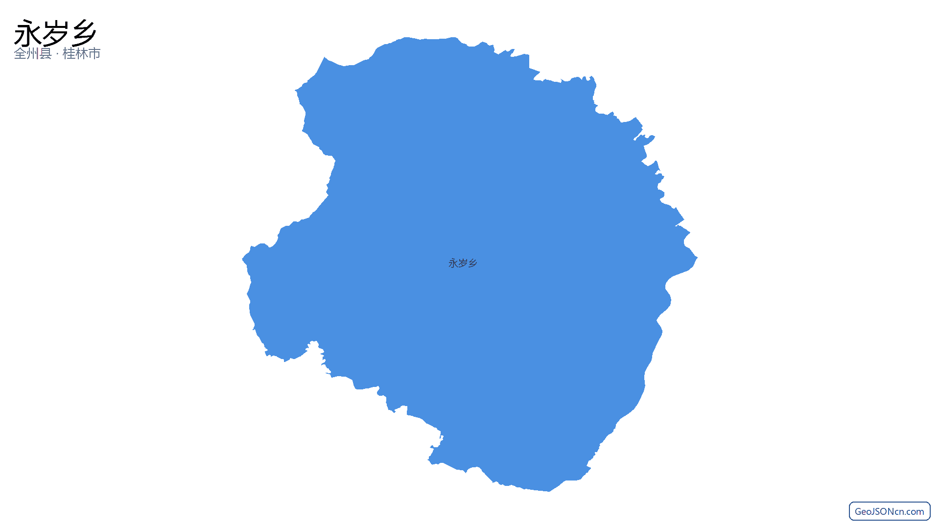 永岁乡行政区划边界地图（全州县·桂林市）,提供GeoJSON、SHP矢量边界数据下载及高清地图大图(PNG/JPG) - GeoJSONcn.com